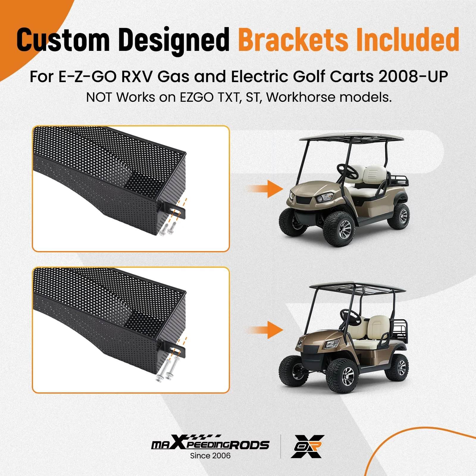 maXpeedingrods TE99YW Front Storage Basket for E-Z-GO RXV image 3