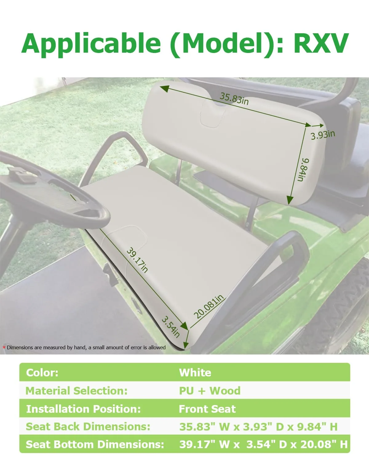 ILVGOLF Front Seat Cushions for E-Z-GO RXV 2008+ image 2