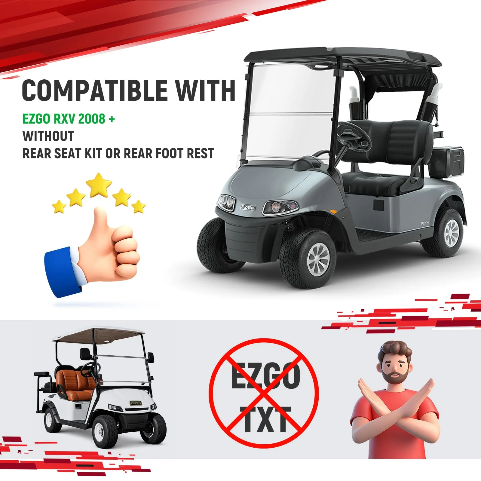 SAMXOMAP Trailer Hitch for E-Z-GO RXV Golf Carts image 2