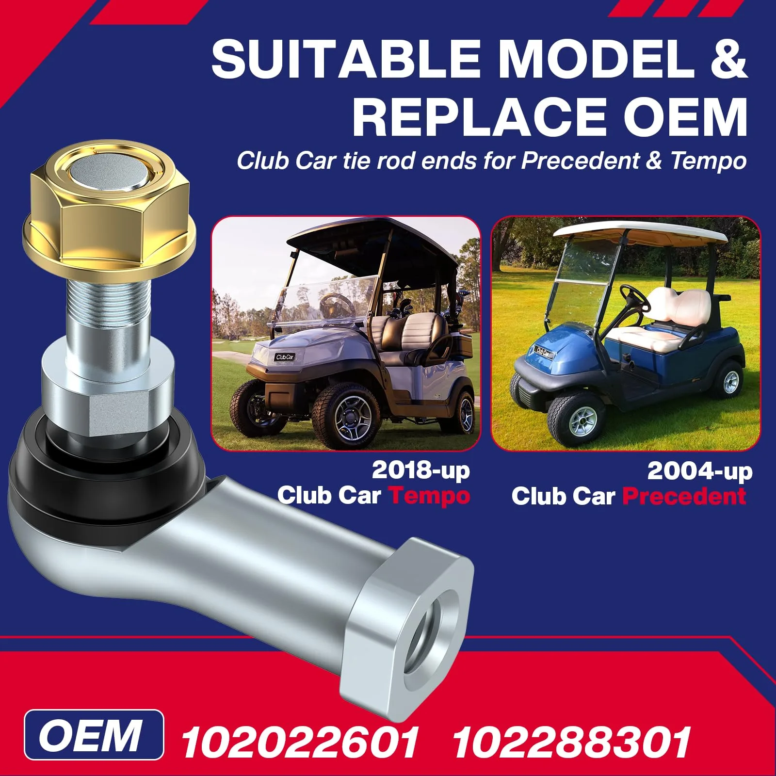 SUPGCPER Tie Rod Ends for Club Car Precedent and Tempo image 2