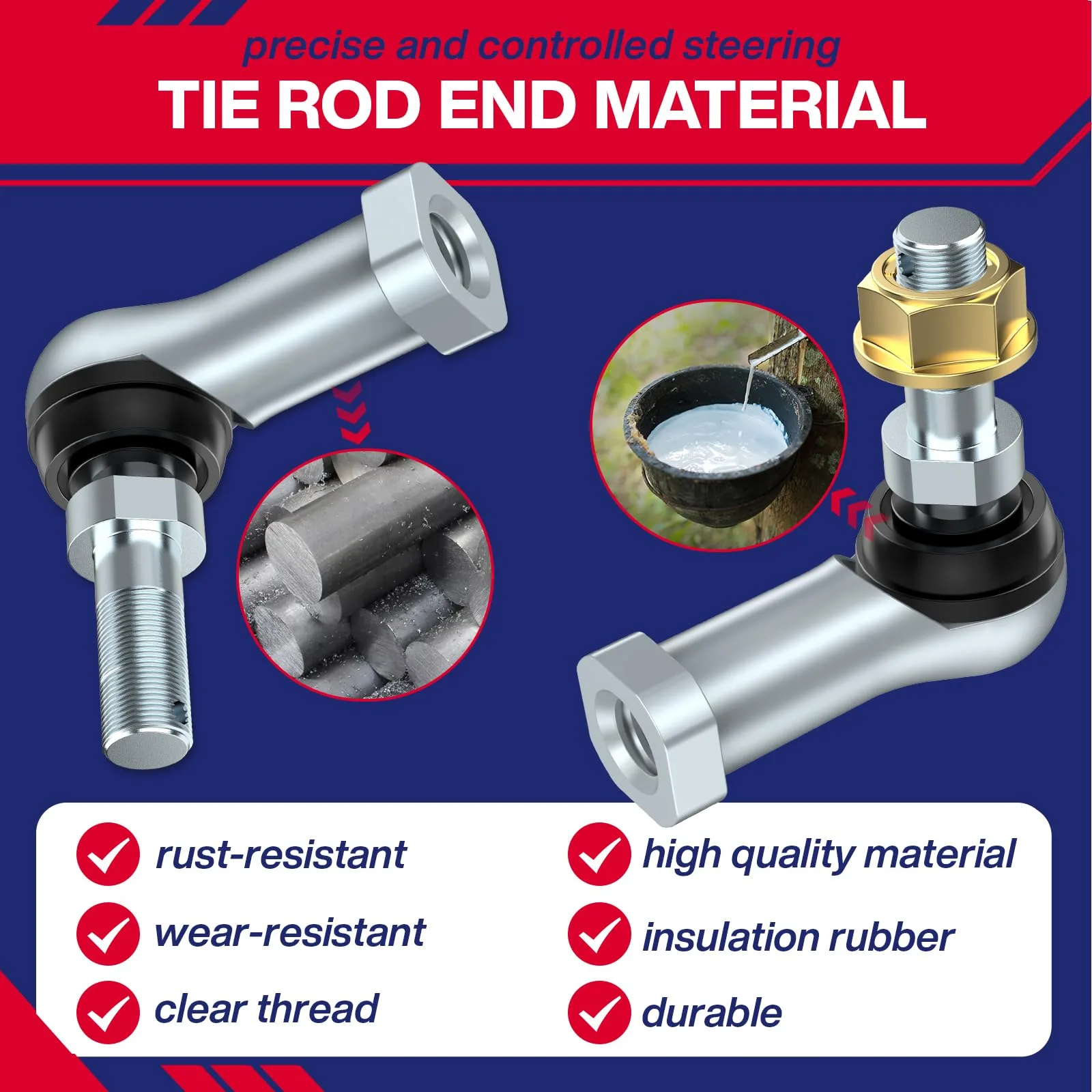 SUPGCPER Tie Rod Ends for Club Car Precedent and Tempo image 3