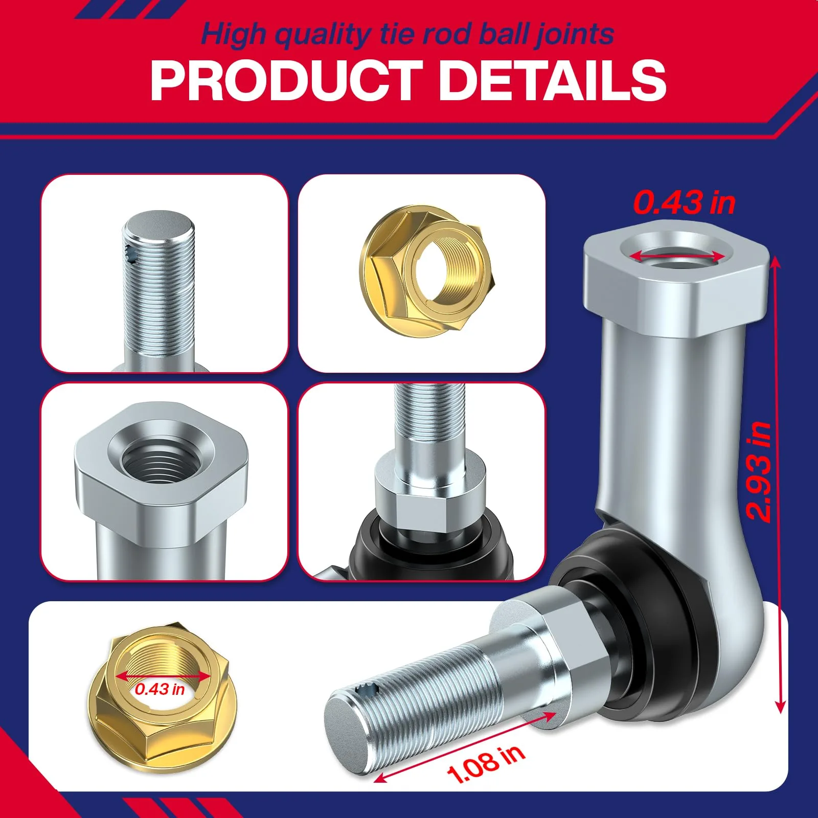 SUPGCPER Tie Rod Ends for Club Car Precedent and Tempo image 4
