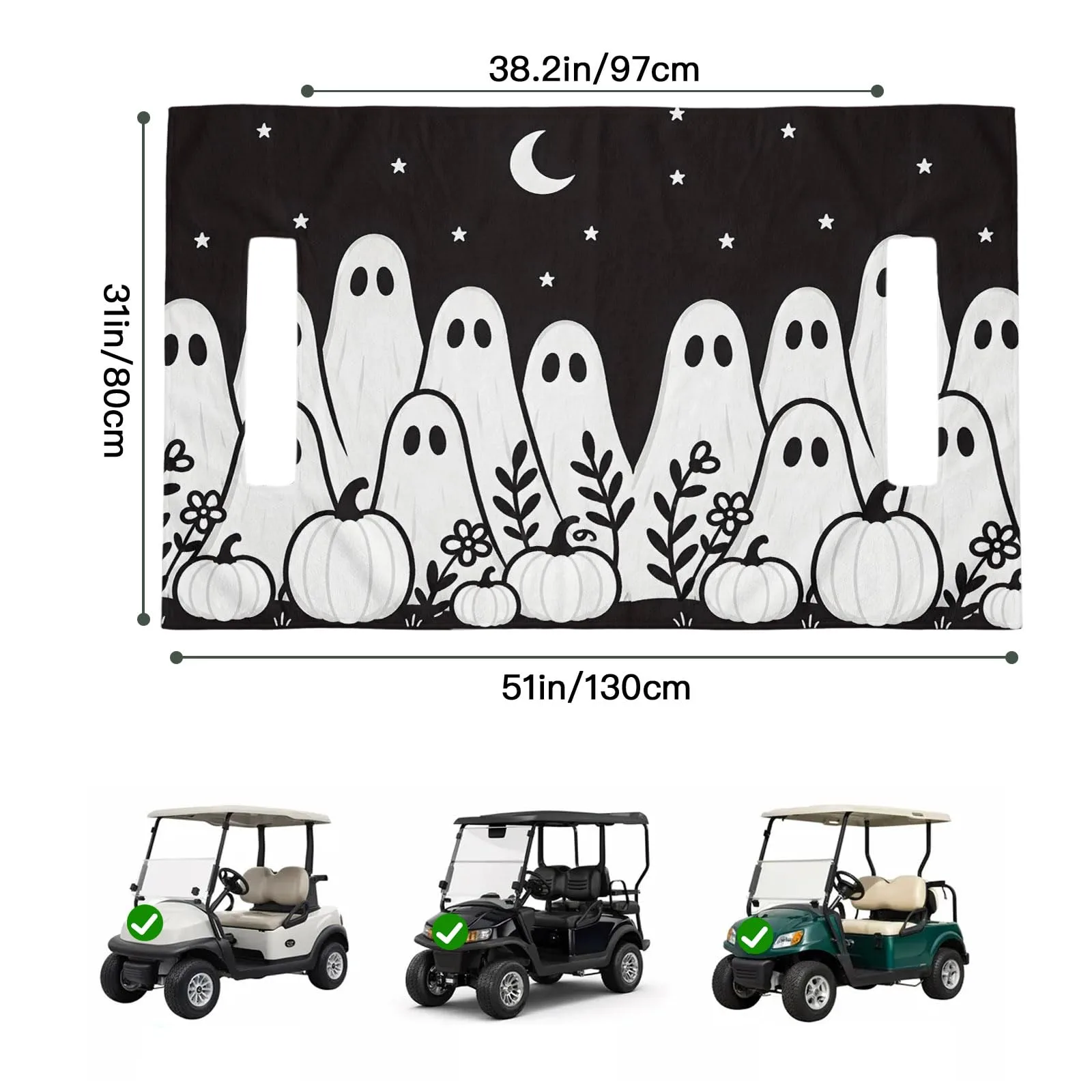Trosturdspn Halloween Golf Cart Seat Cover Blanket image 2