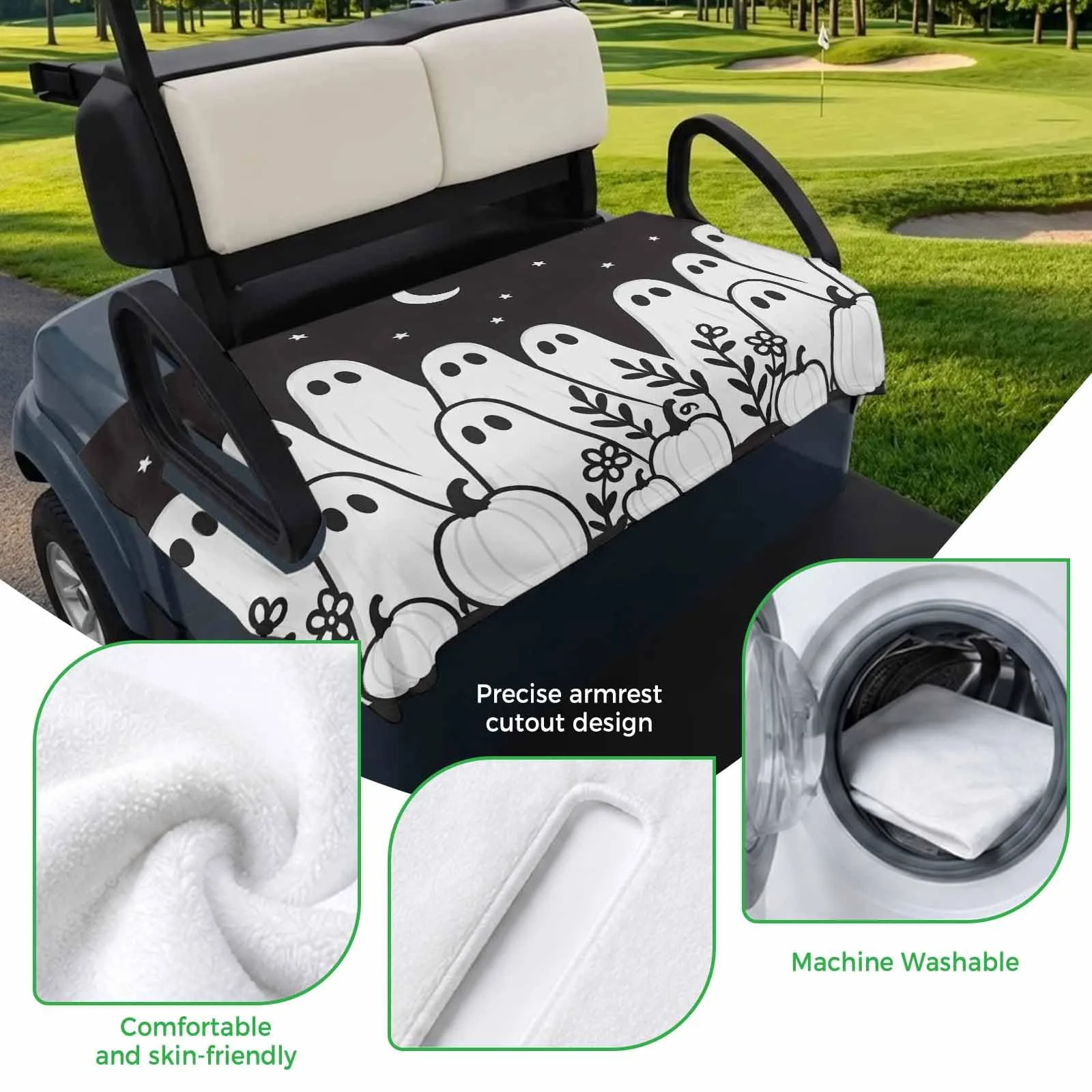Trosturdspn Halloween Golf Cart Seat Cover Blanket image 3