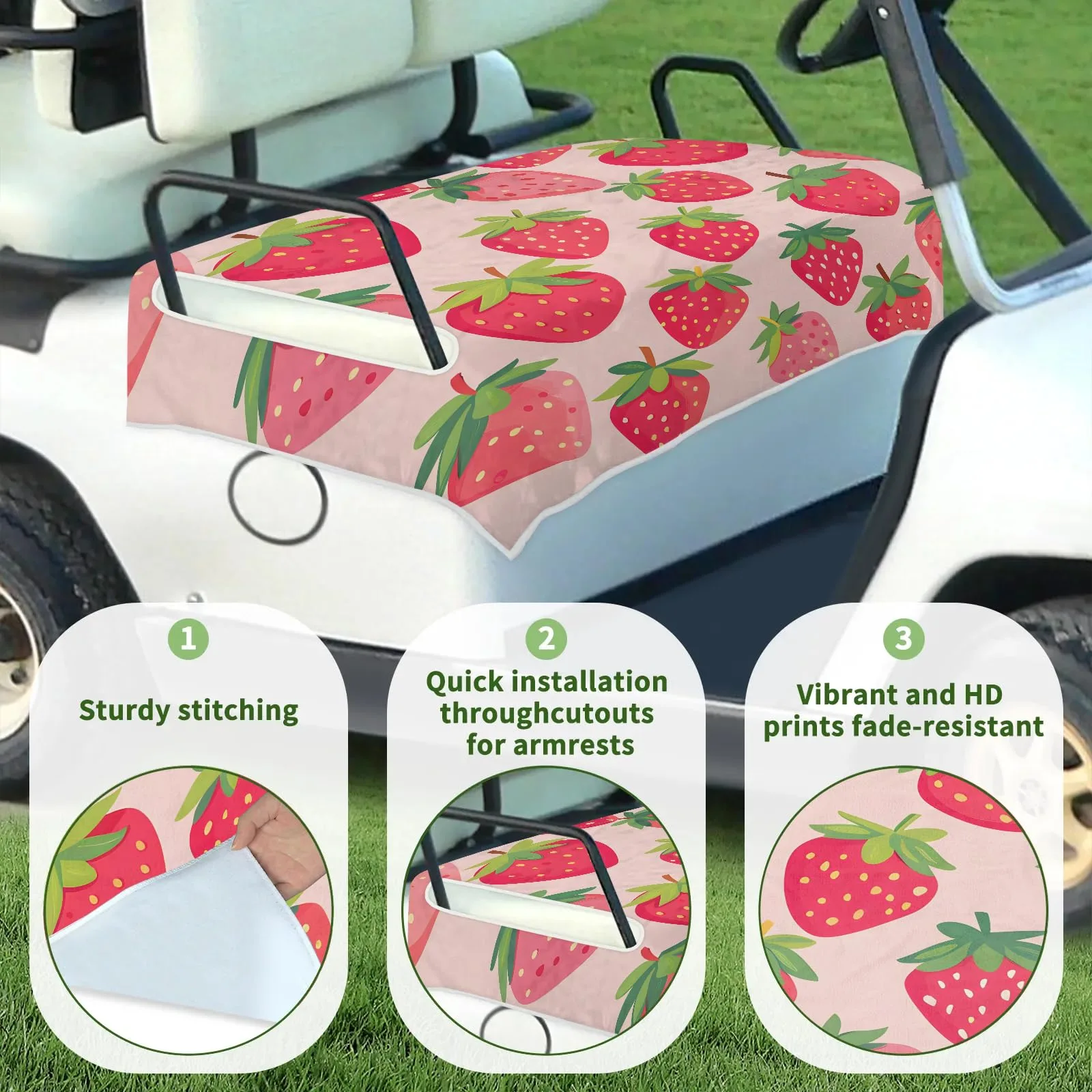 Tiveruda Golf Cart Seat Cover for Double Seats, 51 x 31 in image 3