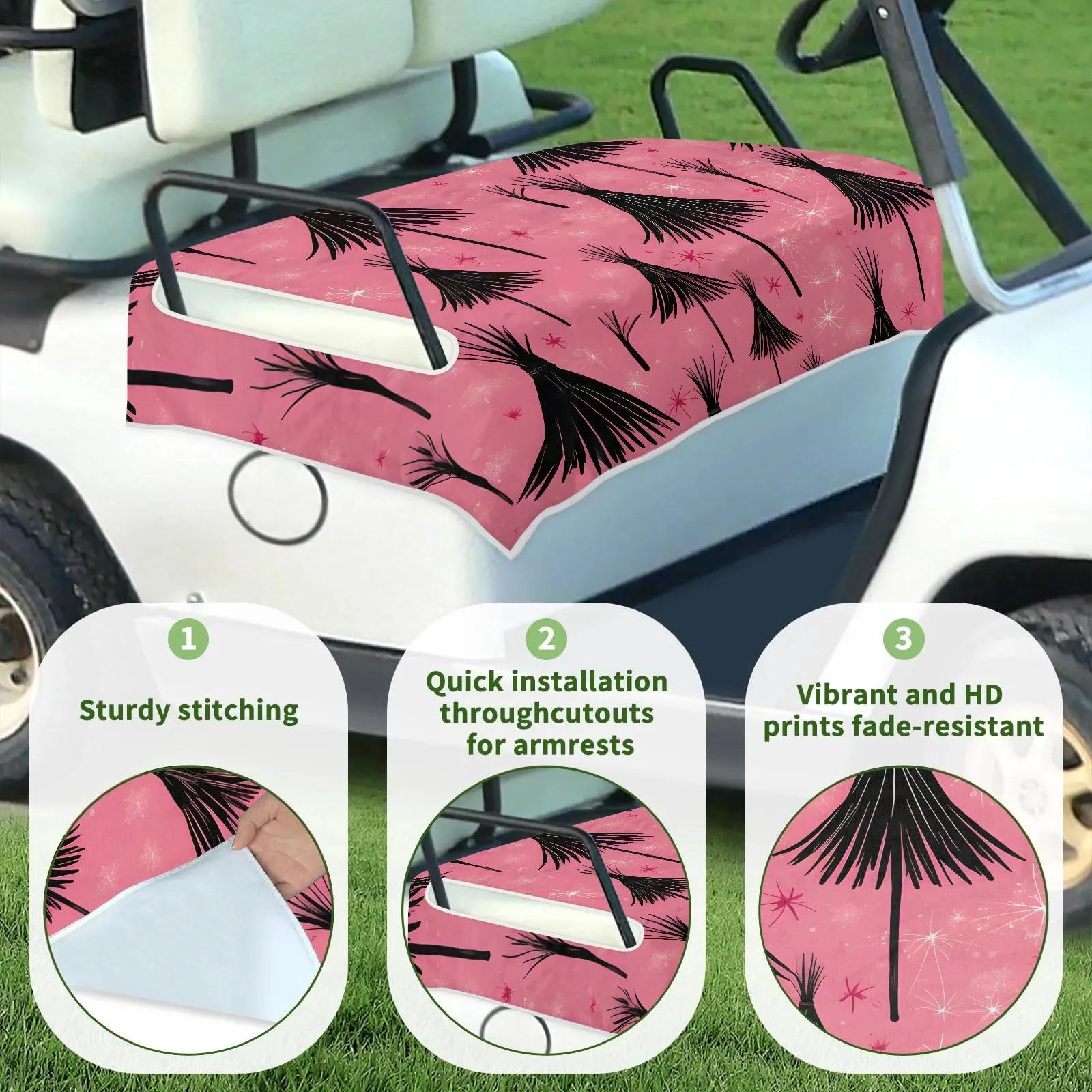 Tiveruda Halloween Broom Golf Cart Seat Cover 51 x 31 in image 3