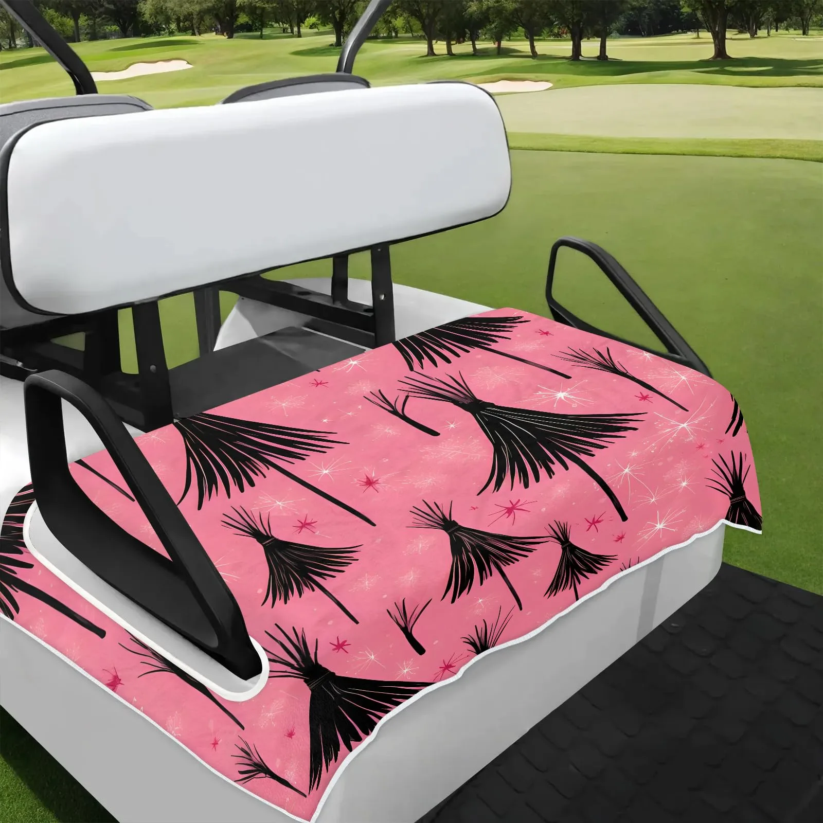 Tiveruda Halloween Broom Golf Cart Seat Cover 51 x 31 in