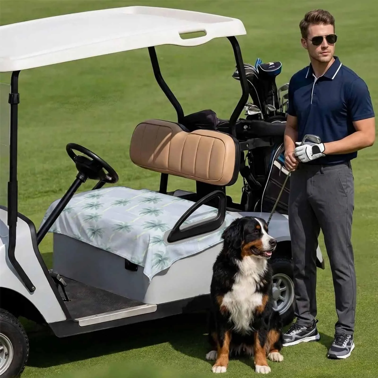 DecorLovee Golf Cart Seat Cover Towel for 2-Seater Carts image 3