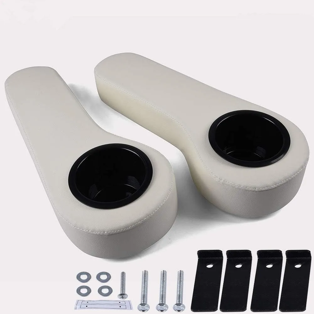 PIT66 Golf Cart Rear Seat Armrest Cushions with Cup Holders