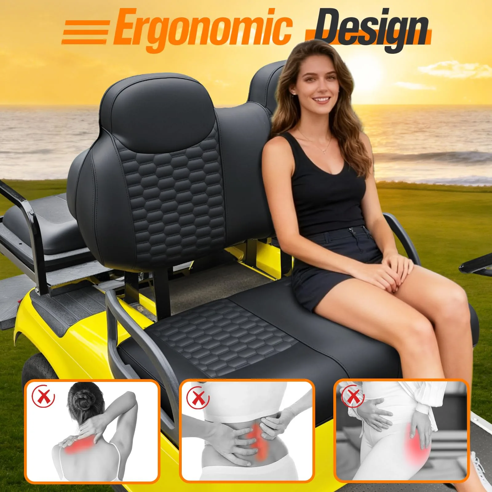 GODCTSUP E-Z-G-O TXT Front Seat Cushion Set 1994-2013 image 4