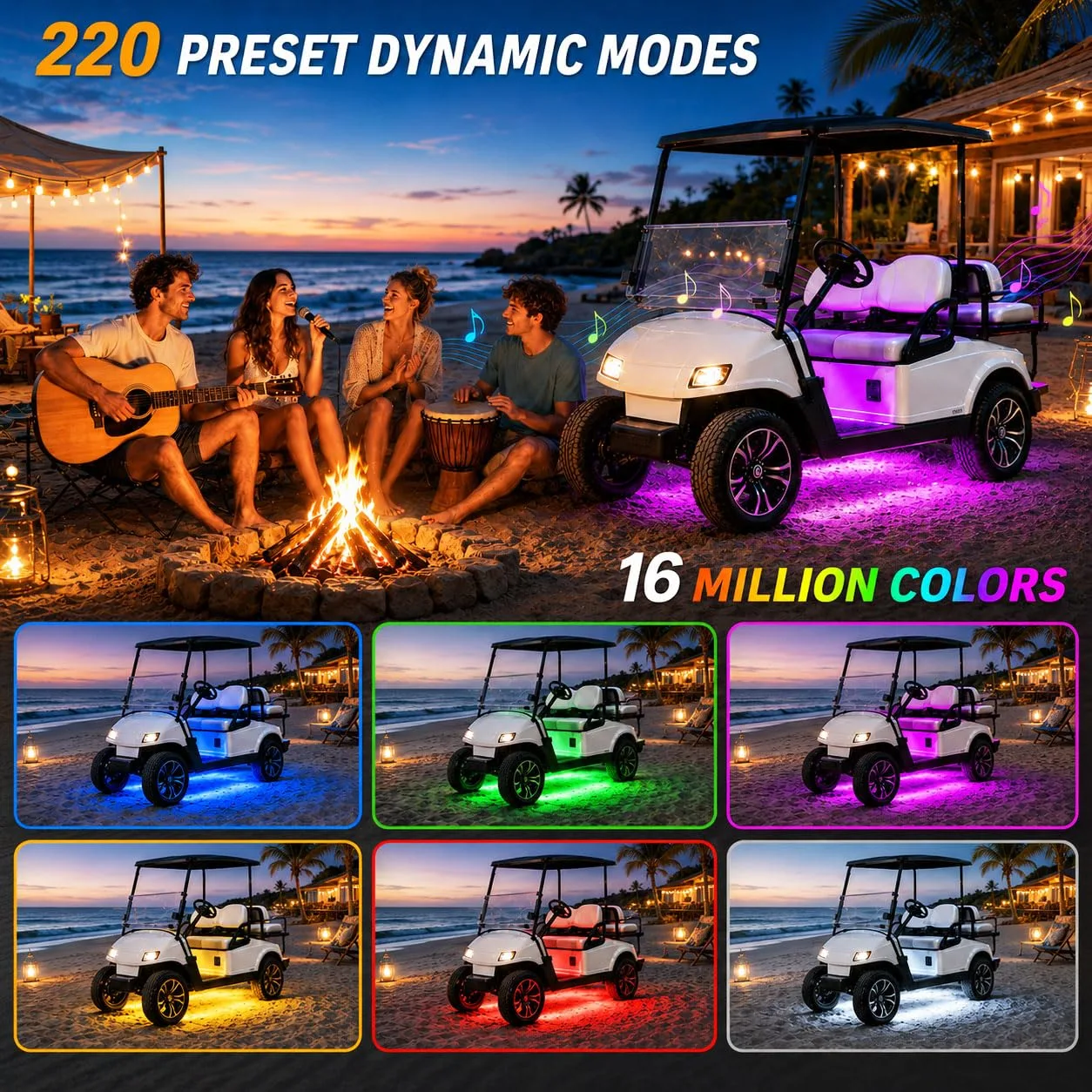 Roykaw Golf Cart Underglow LED Light Kit ROY-0431BK-01 image 2