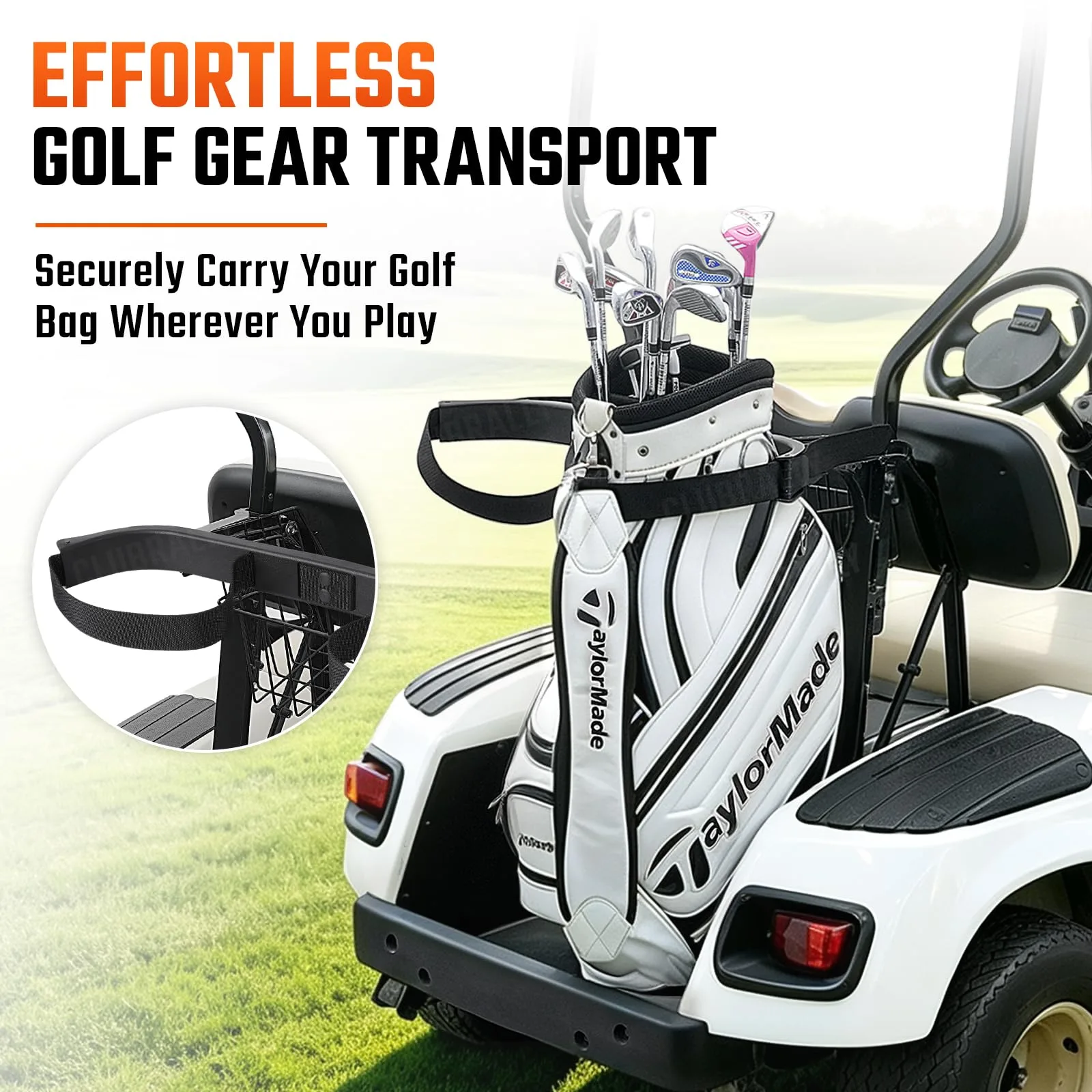 CLUBRALLY Bag Holder Bracket CB-185 for 1994-Up E-Z-GO TXT image 2