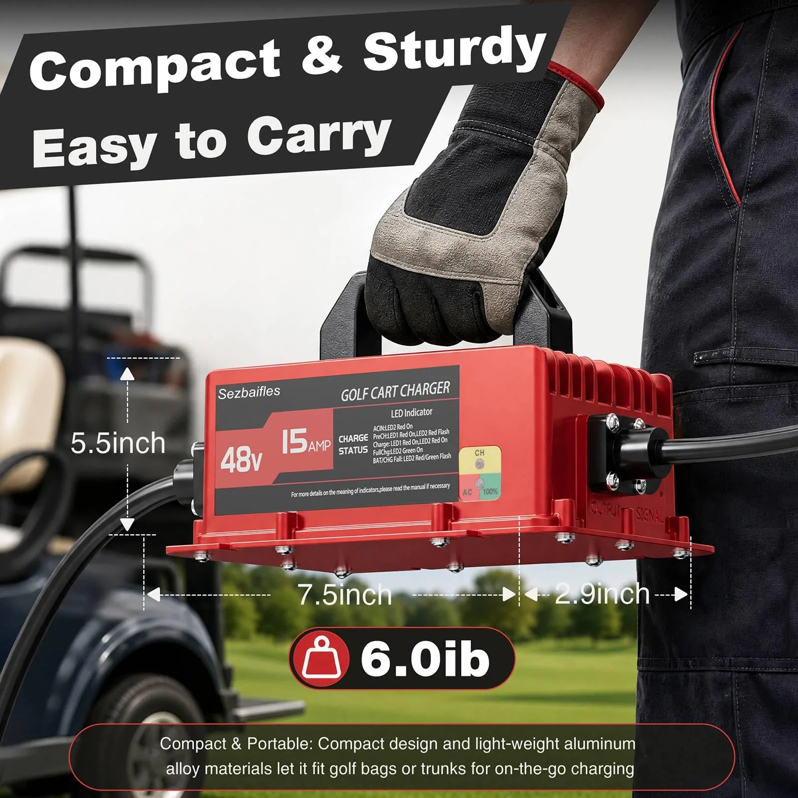 Sezbaifles 48V 15A Club Car Lithium Battery Charger image 4