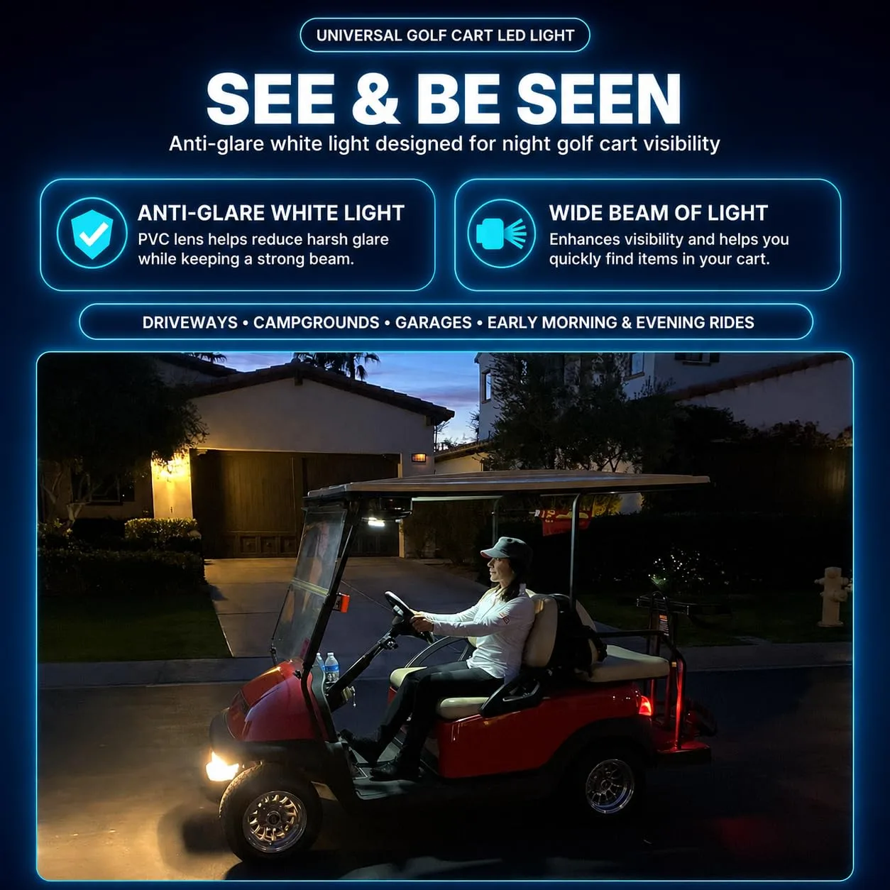 MADSON GOLF Rechargeable Touch LED Golf Cart Light image 2