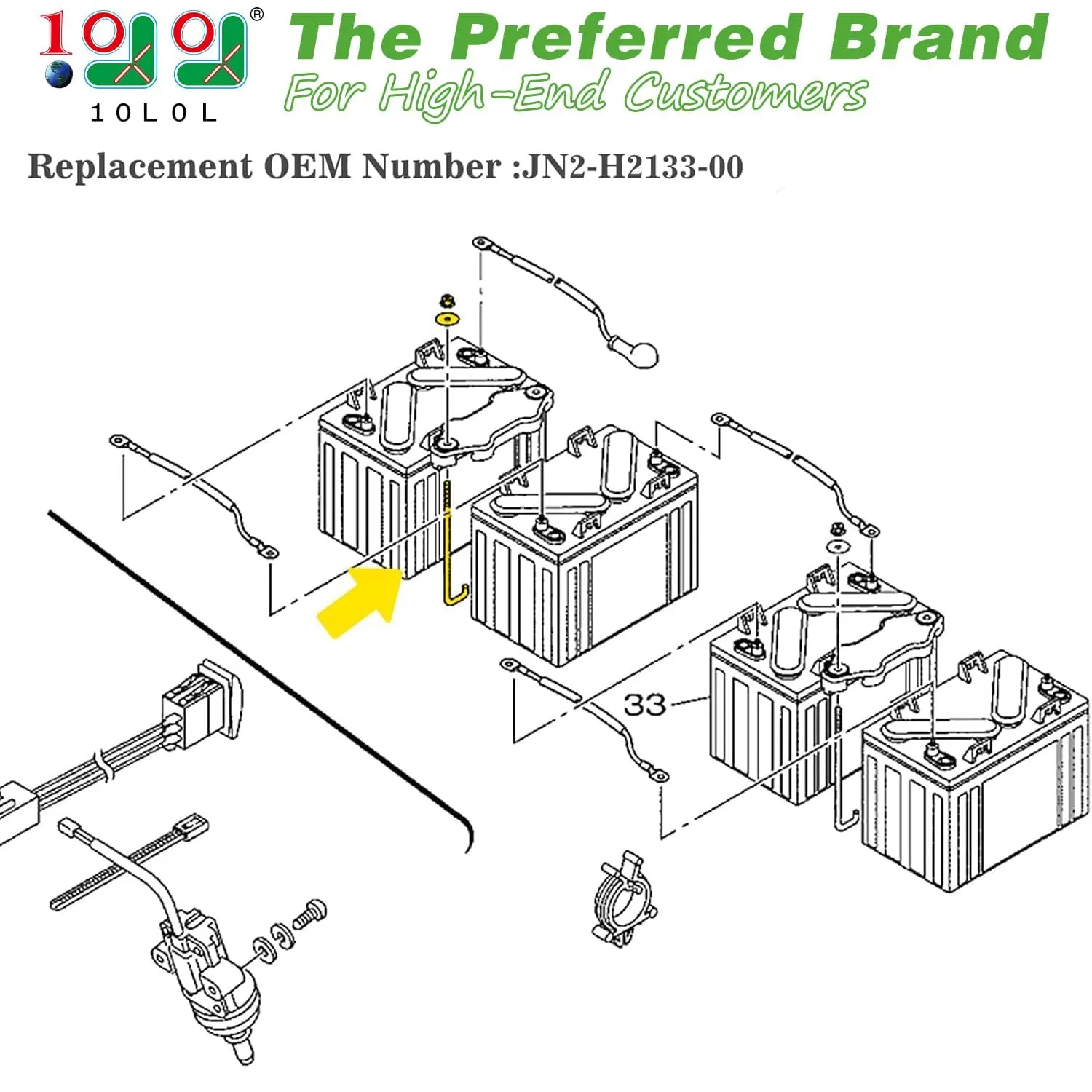 10L0L Battery Hold-Down J-Bolt Kit for Yamaha G29 image 2