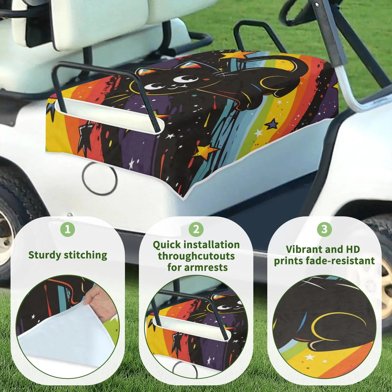 Tiveruda Golf Cart Seat Cover for Double Seats image 3