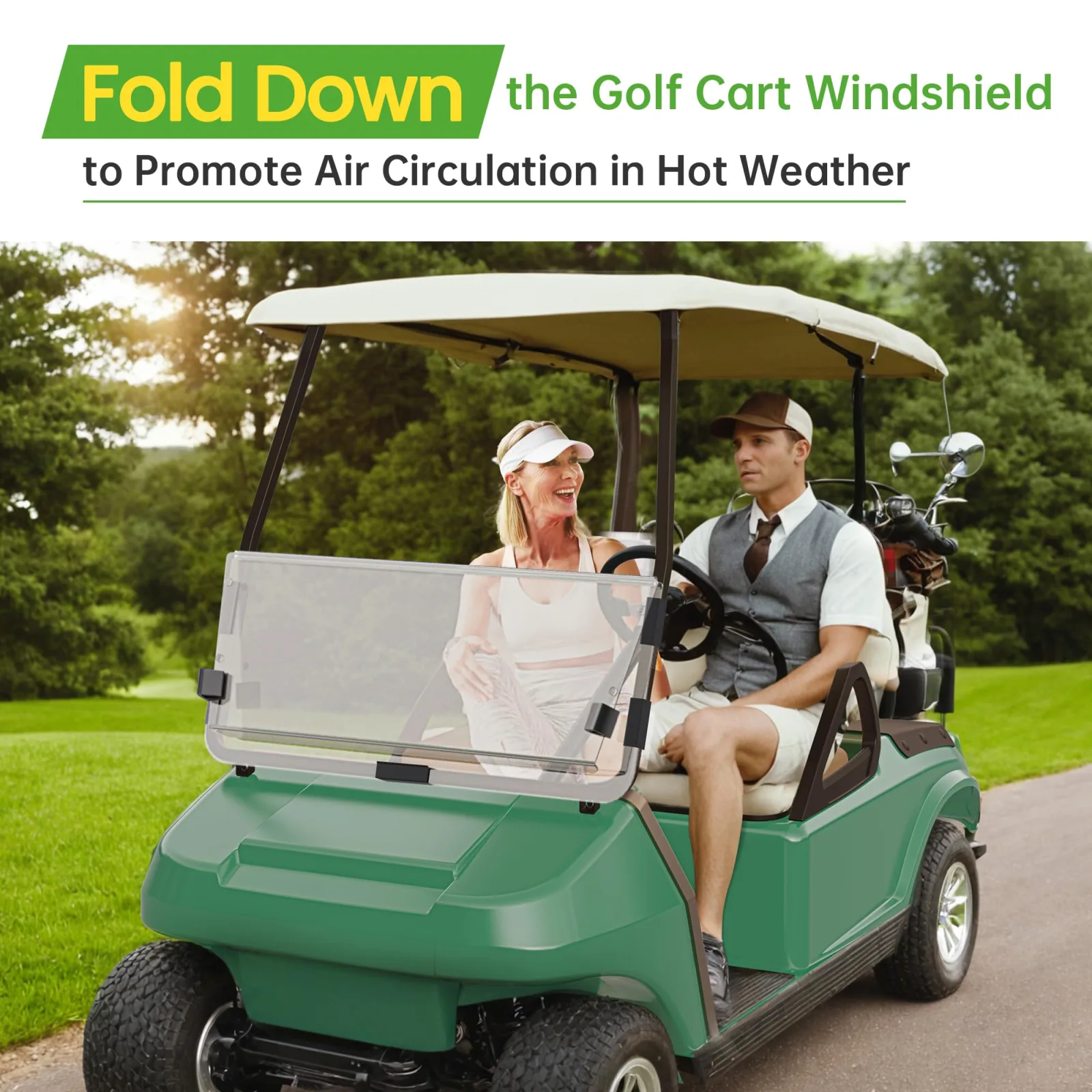 10L0L Club Car DS Foldable Windshield BOD-T118-C image 4