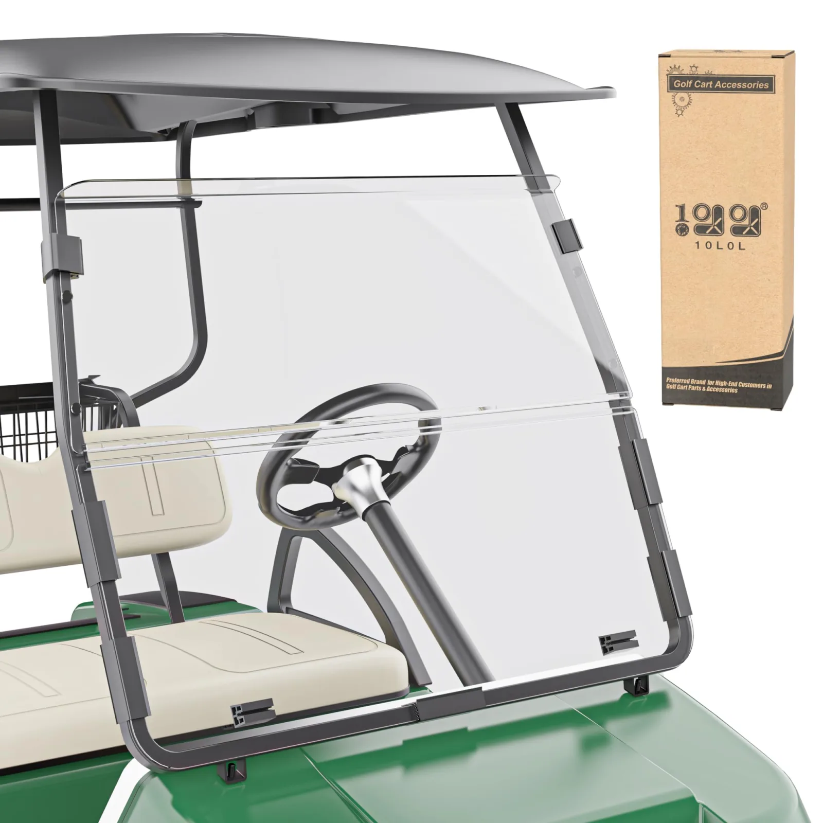10L0L Club Car DS Foldable Windshield BOD-T118-C