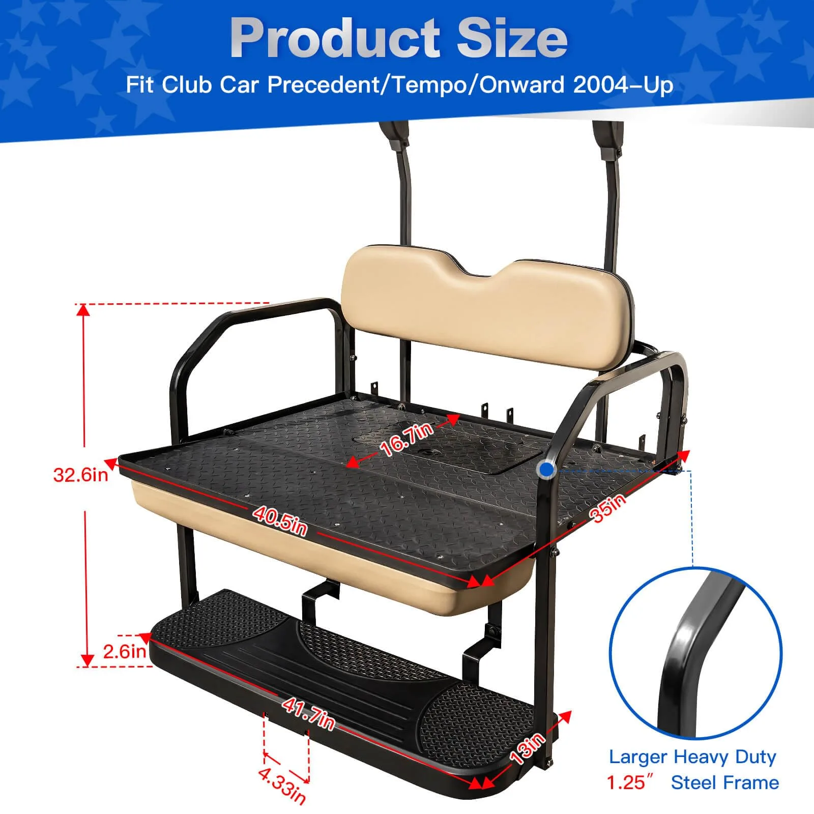 NOKINS Rear Flip Seat Kit for Club Car Precedent, Tempo & Onward image 2