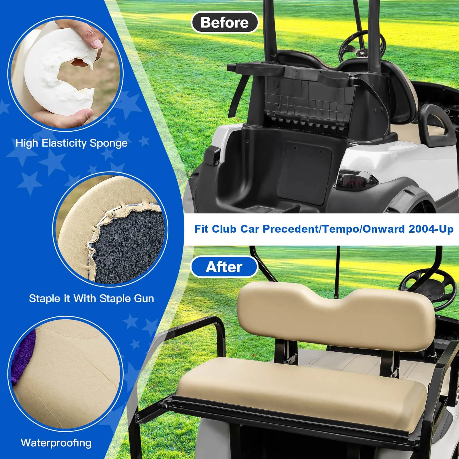 NOKINS Rear Flip Seat Kit for Club Car Precedent, Tempo & Onward image 3