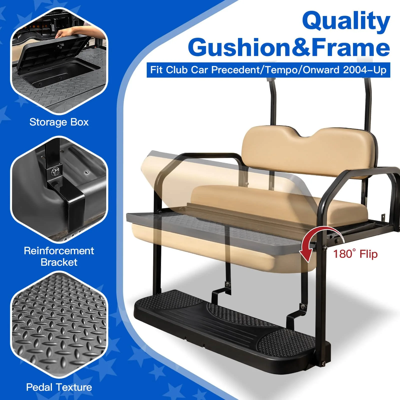 NOKINS Rear Flip Seat Kit for Club Car Precedent, Tempo & Onward image 4