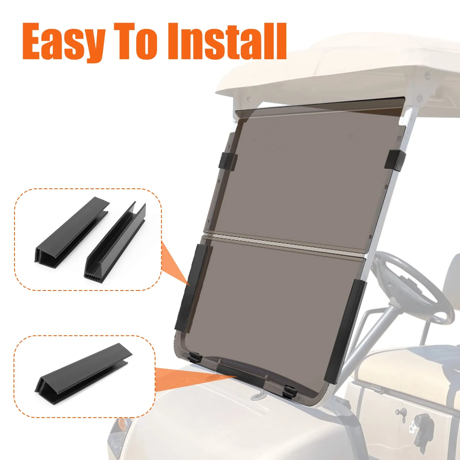 TechInovat Tinted Folding Windshield for Yamaha G22 2003-2006 image 2