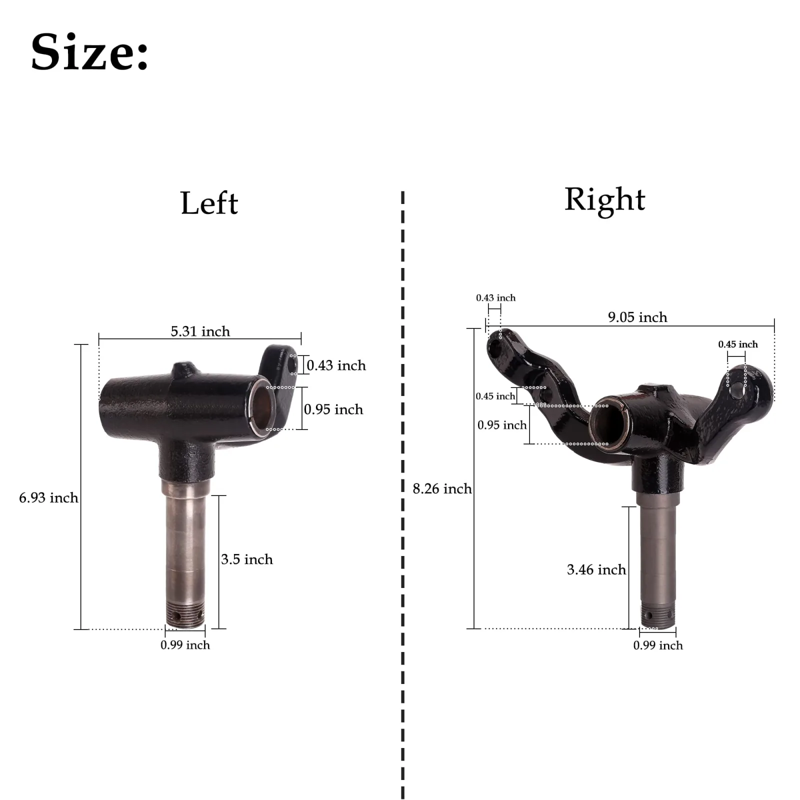 10L0L Front Spindle Set for E-Z-GO TXT/PDS/MPT 800 image 3