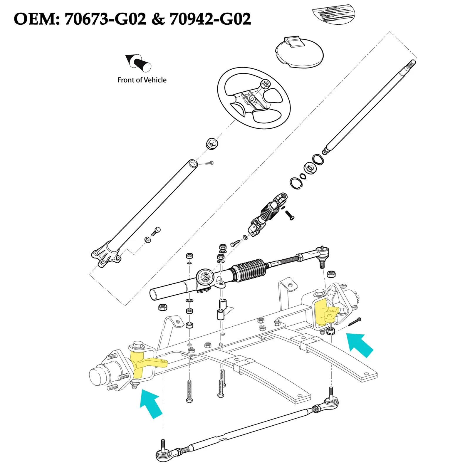 10L0L Front Spindle Set for E-Z-GO TXT/PDS/MPT 800 image 4