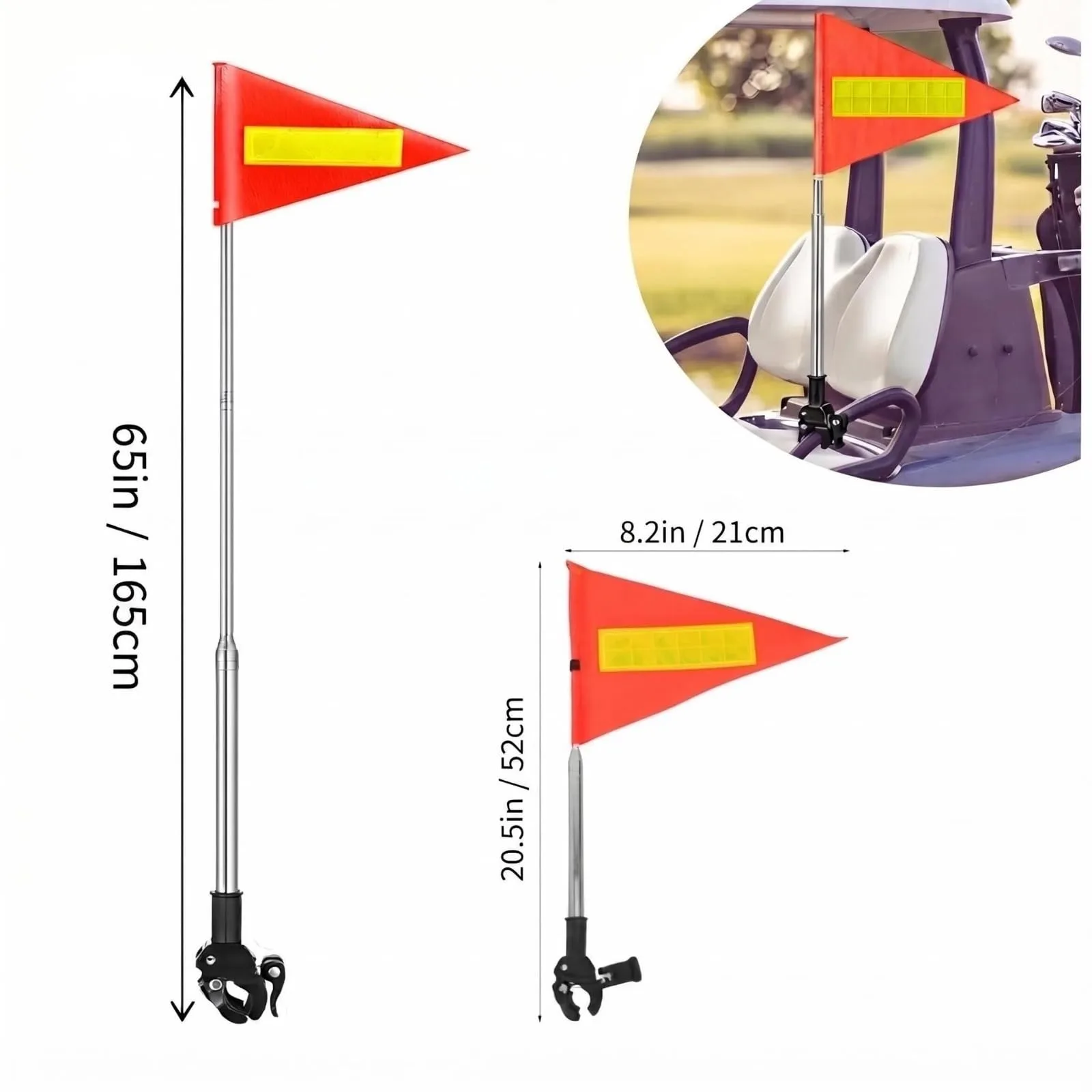UPKOCH Golf Cart Safety Flag with Telescopic Pole image 3