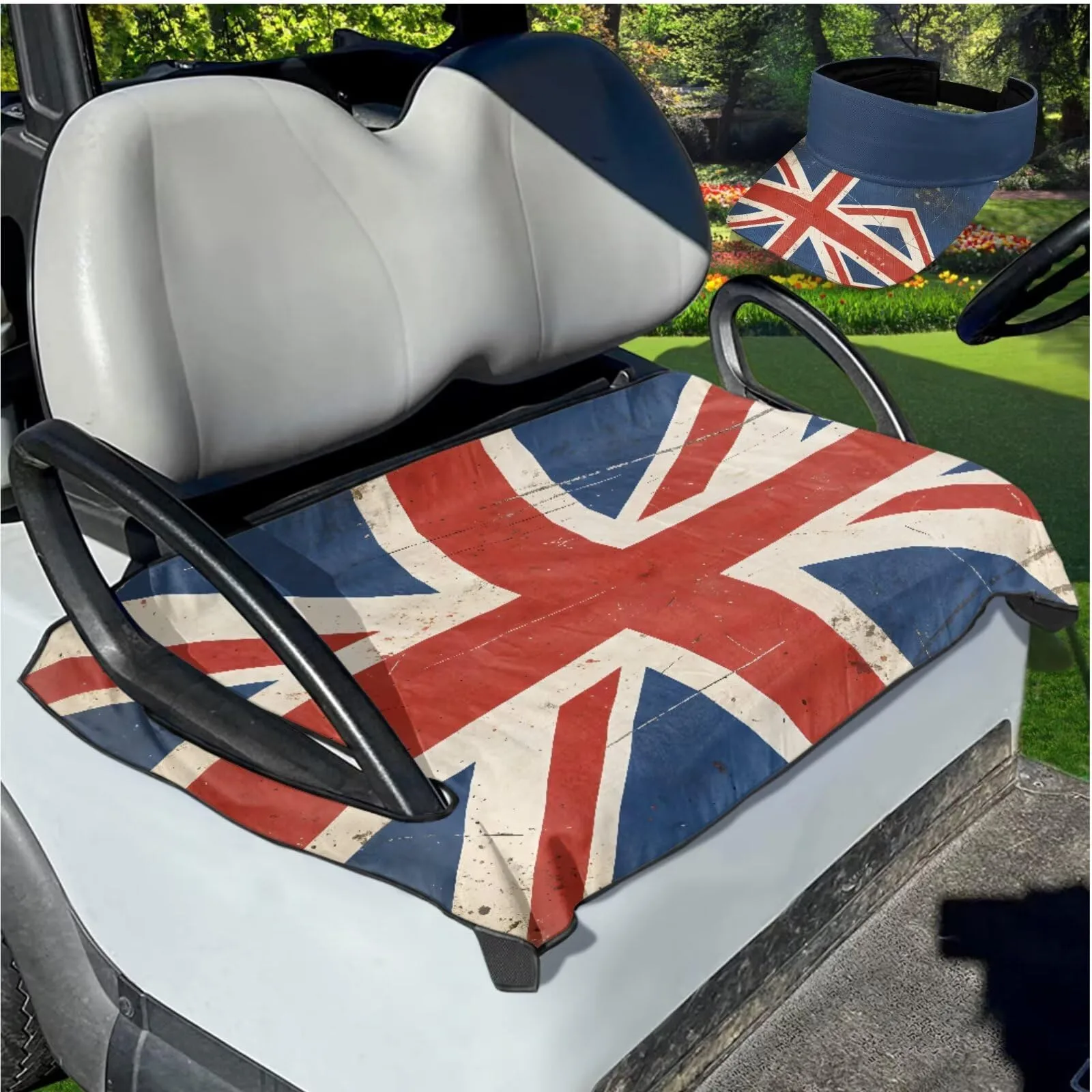 Yewattles Golf Cart Seat Cover, Vintage Union Jack image 3