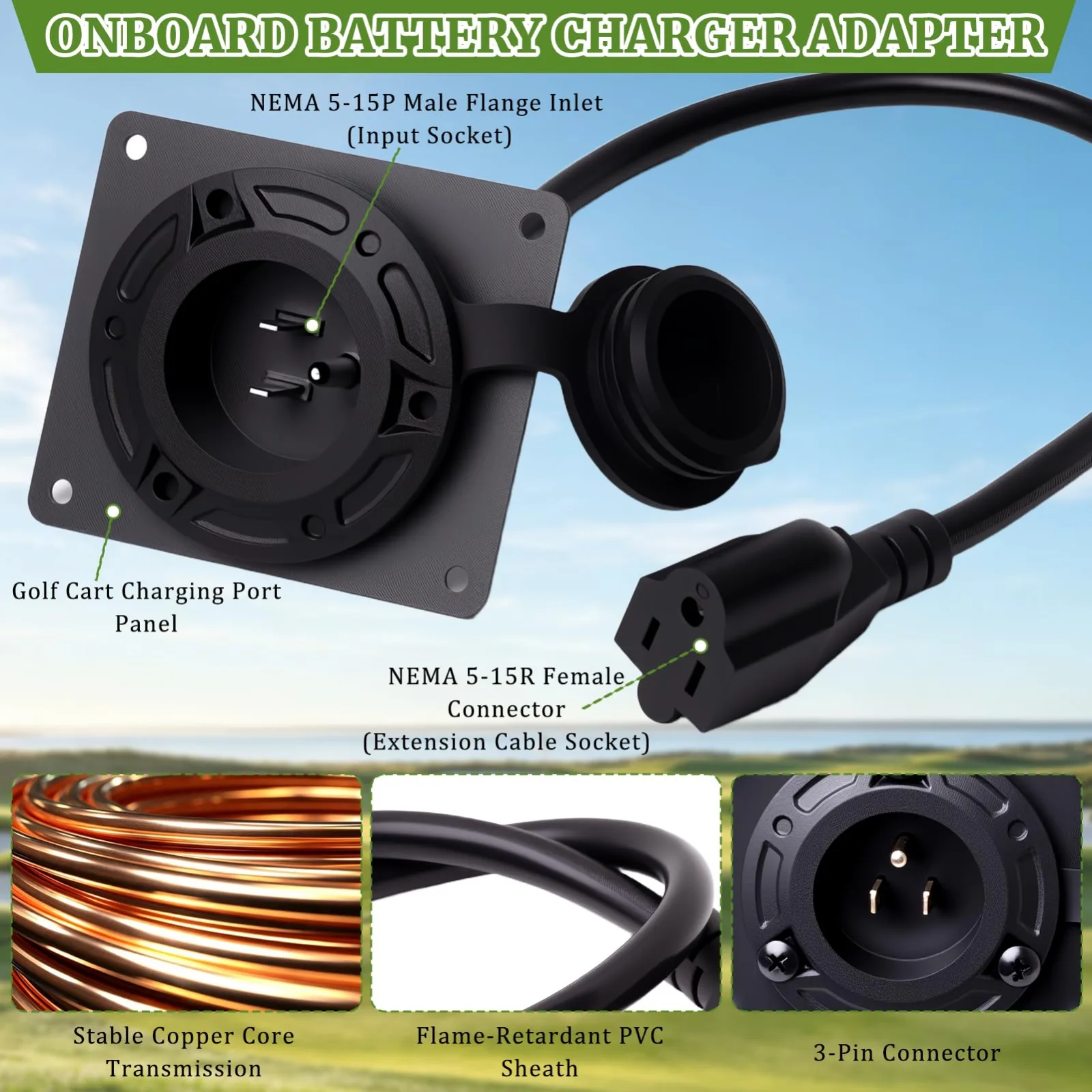 XDDPRO Charger Port Adapter for E-Z-GO TXT36 36V Carts image 3
