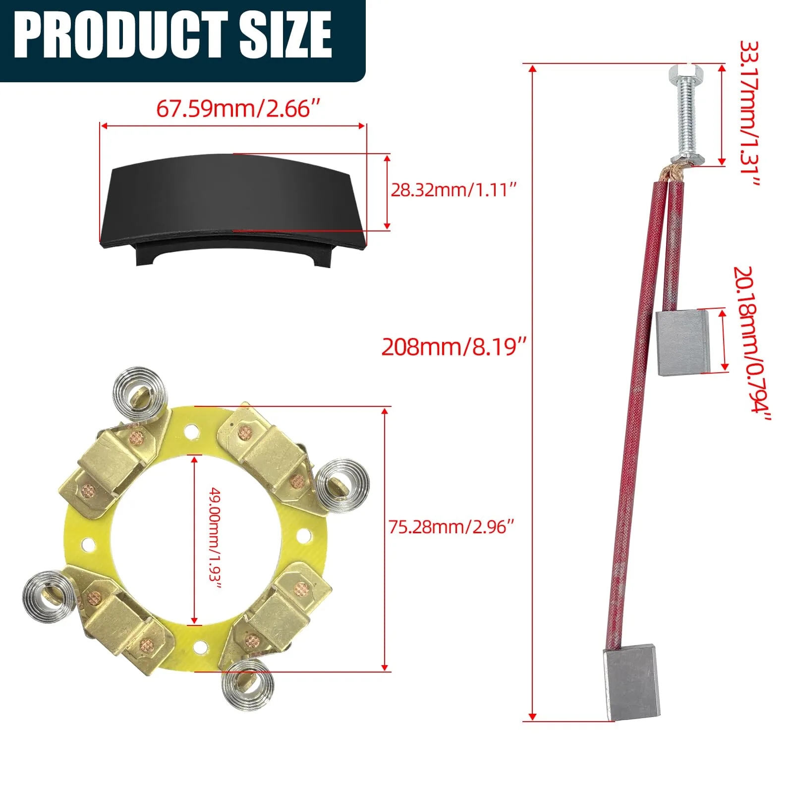HANQIMOTO Starter Generator Brush Kit for Club Car Precedent image 2