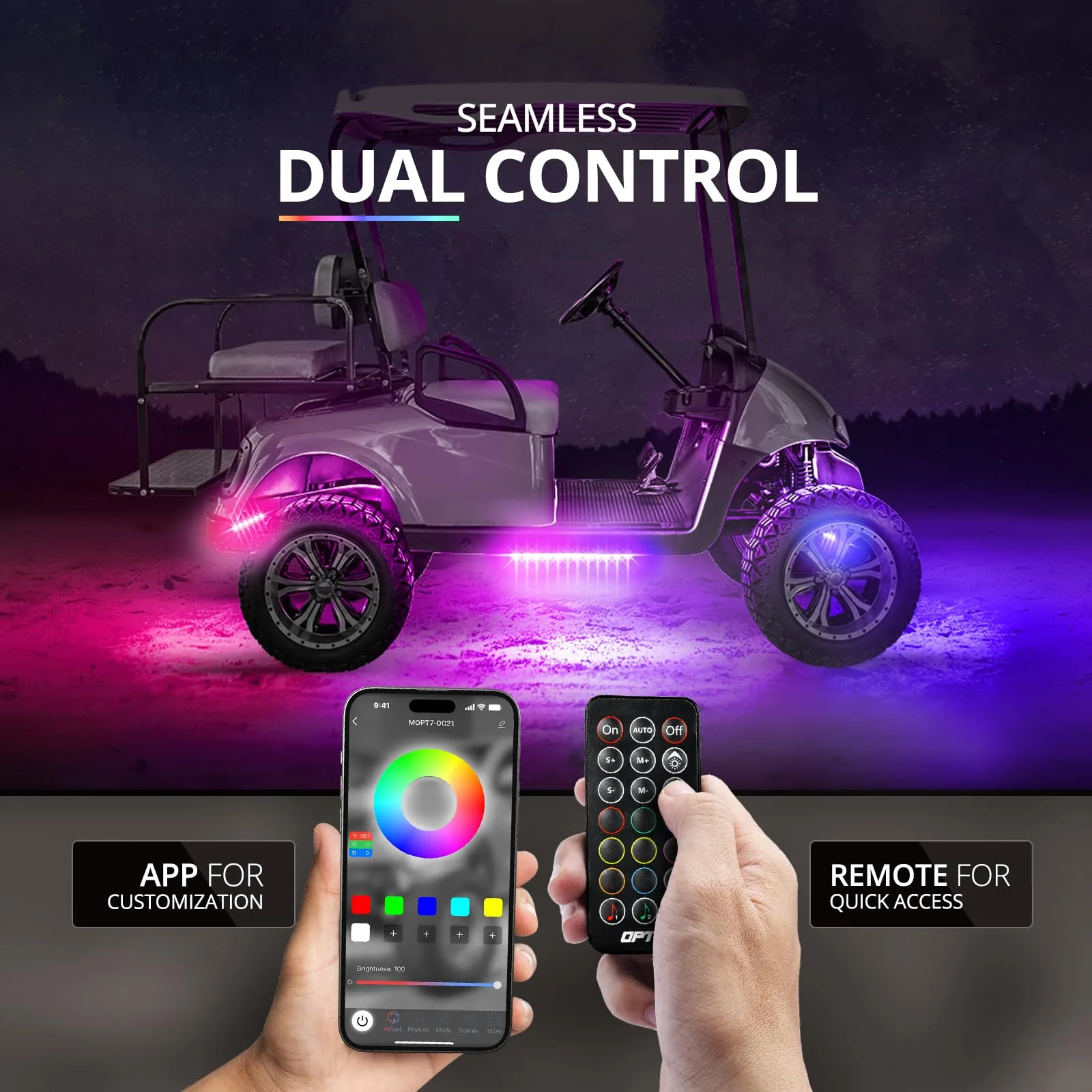 OPT7 Aura DreamColor 12V Golf Cart Underglow Kit image 4