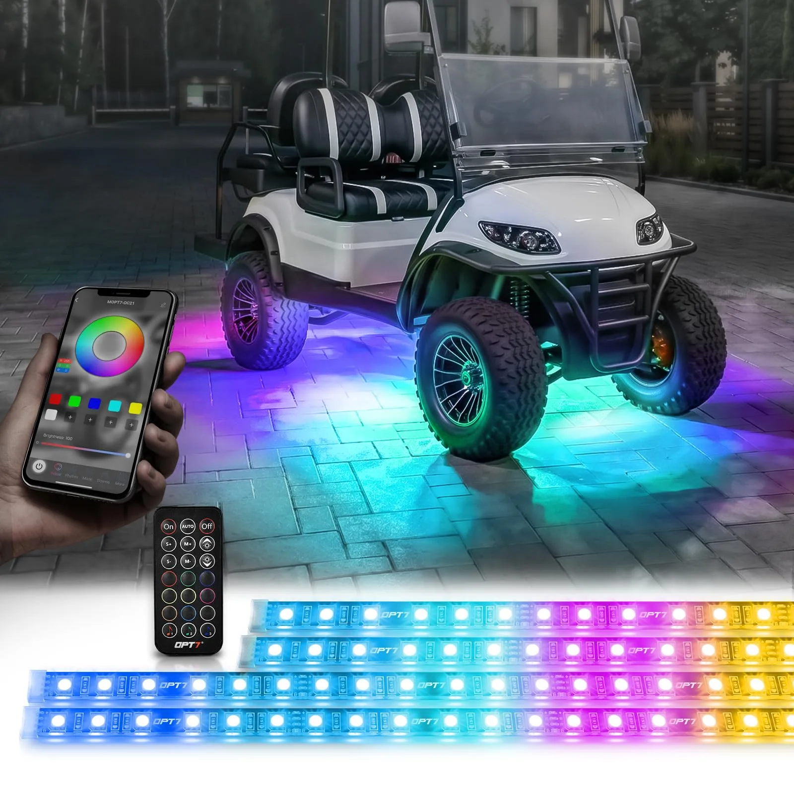 OPT7 Aura DreamColor 12V Golf Cart Underglow Kit