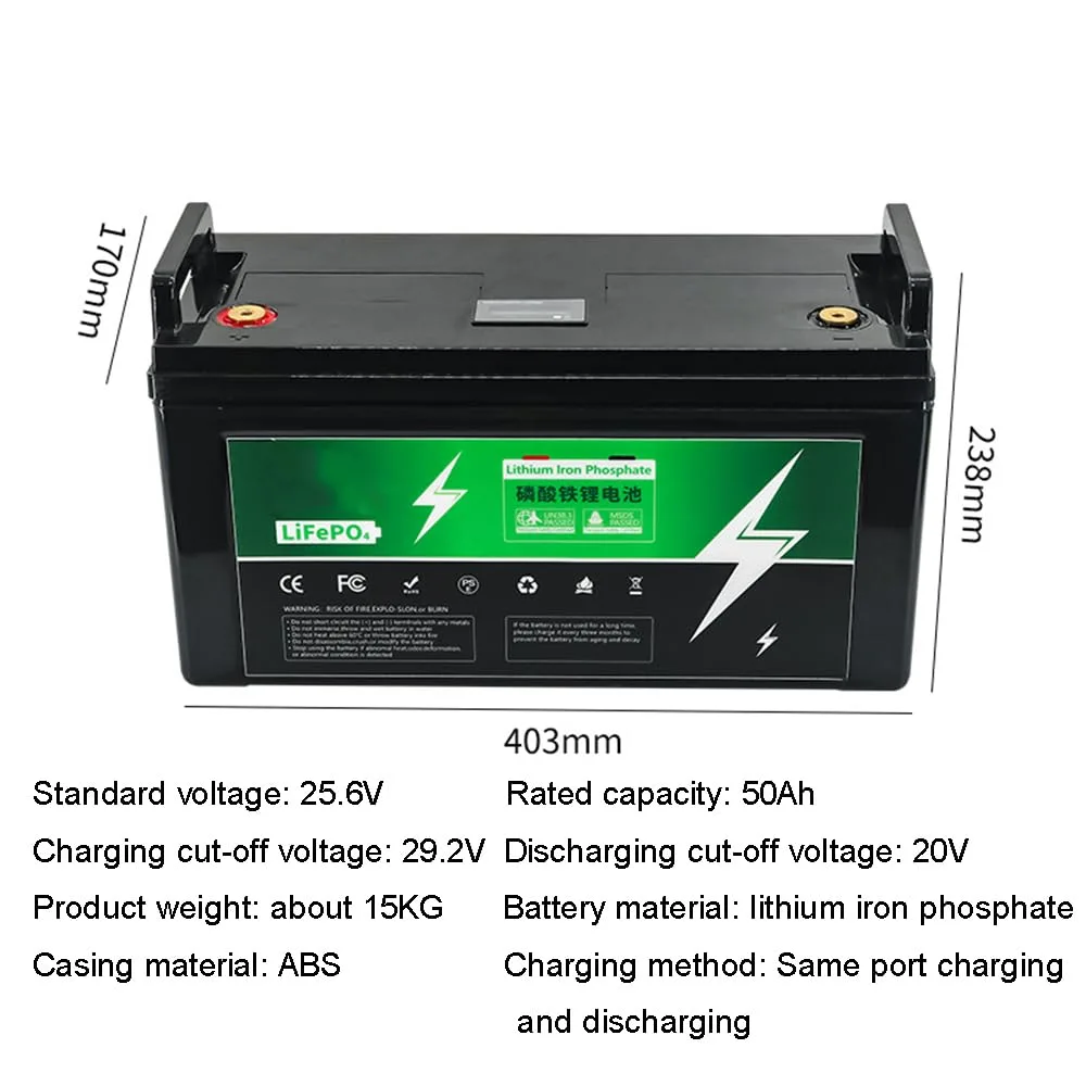 HJGHY 24V 50Ah LiFePO4 Golf Cart Battery image 2