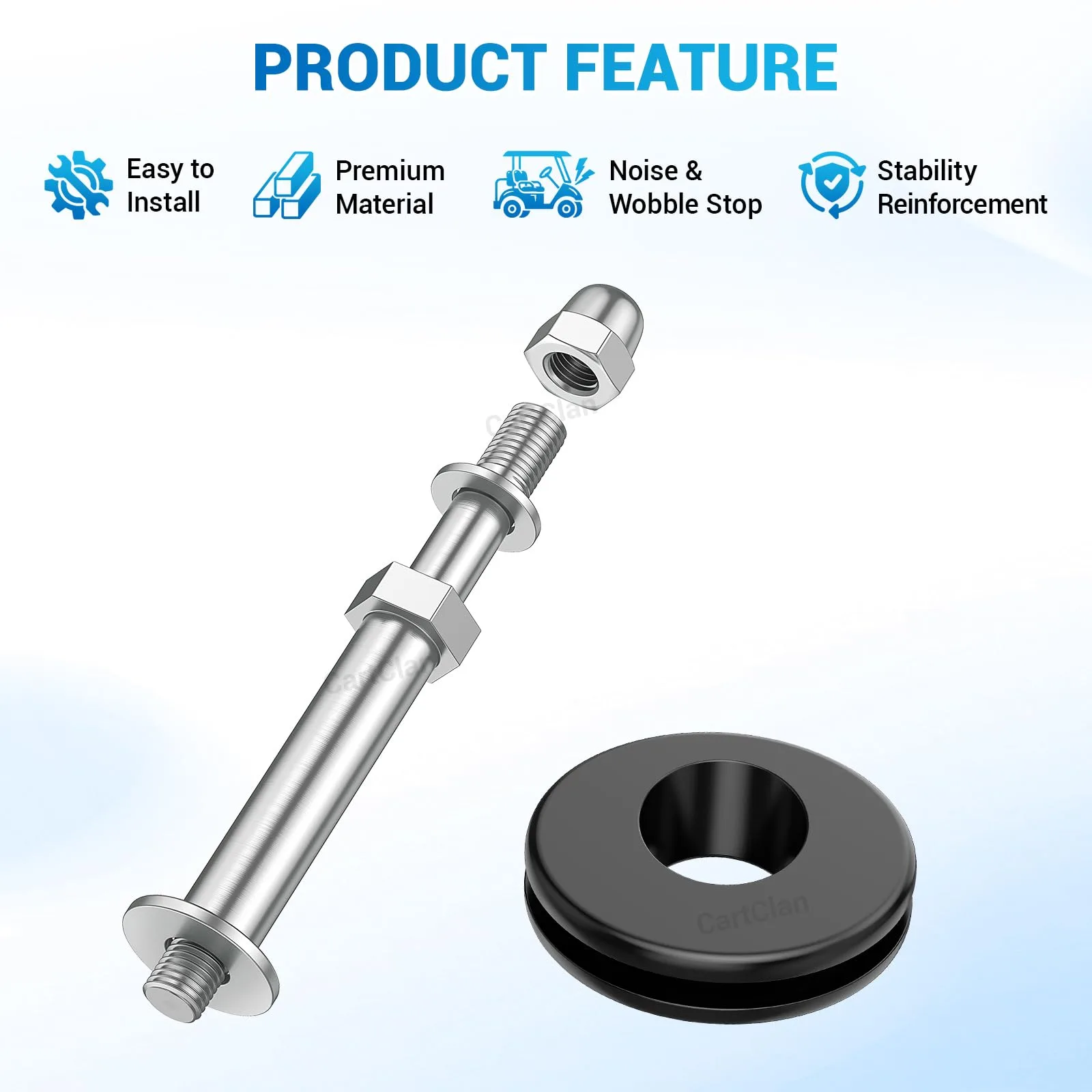 CartClan Yamaha Golf Cart Front Roof Support Repair Kit image 3