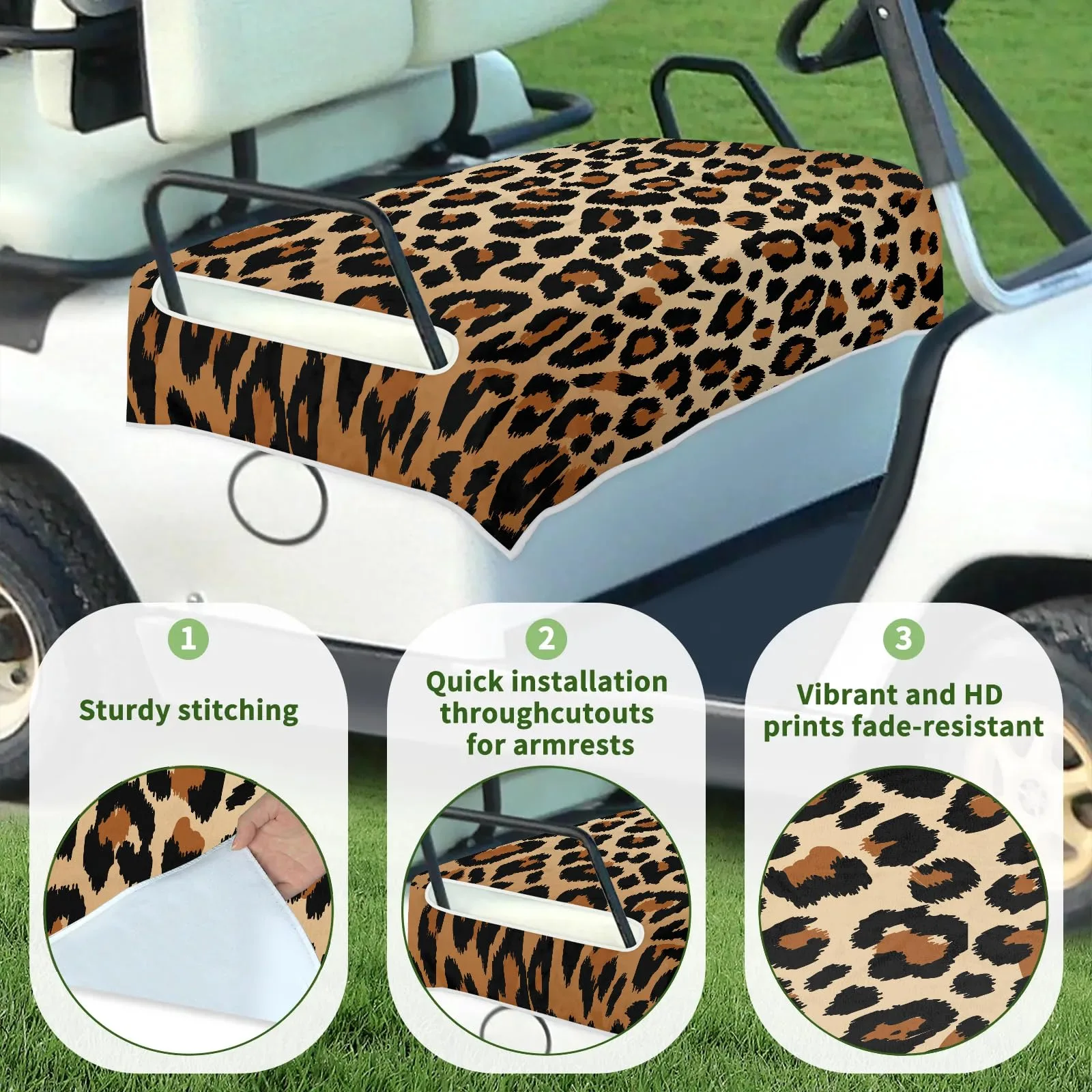 Tiveruda Golf Cart Seat Cover for Double Seats, 51 x 31 in image 3