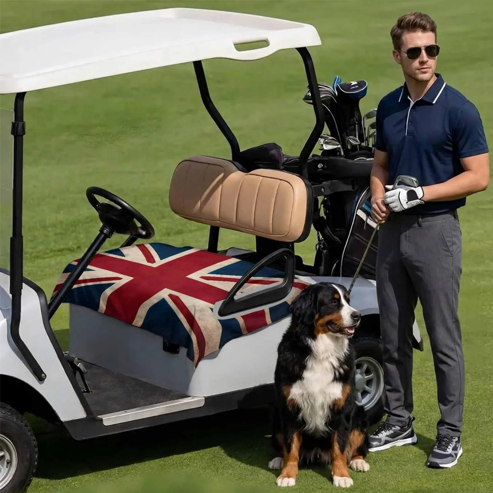 DecorLovee British Flag Golf Cart Seat Cover 51 x 31 in image 3
