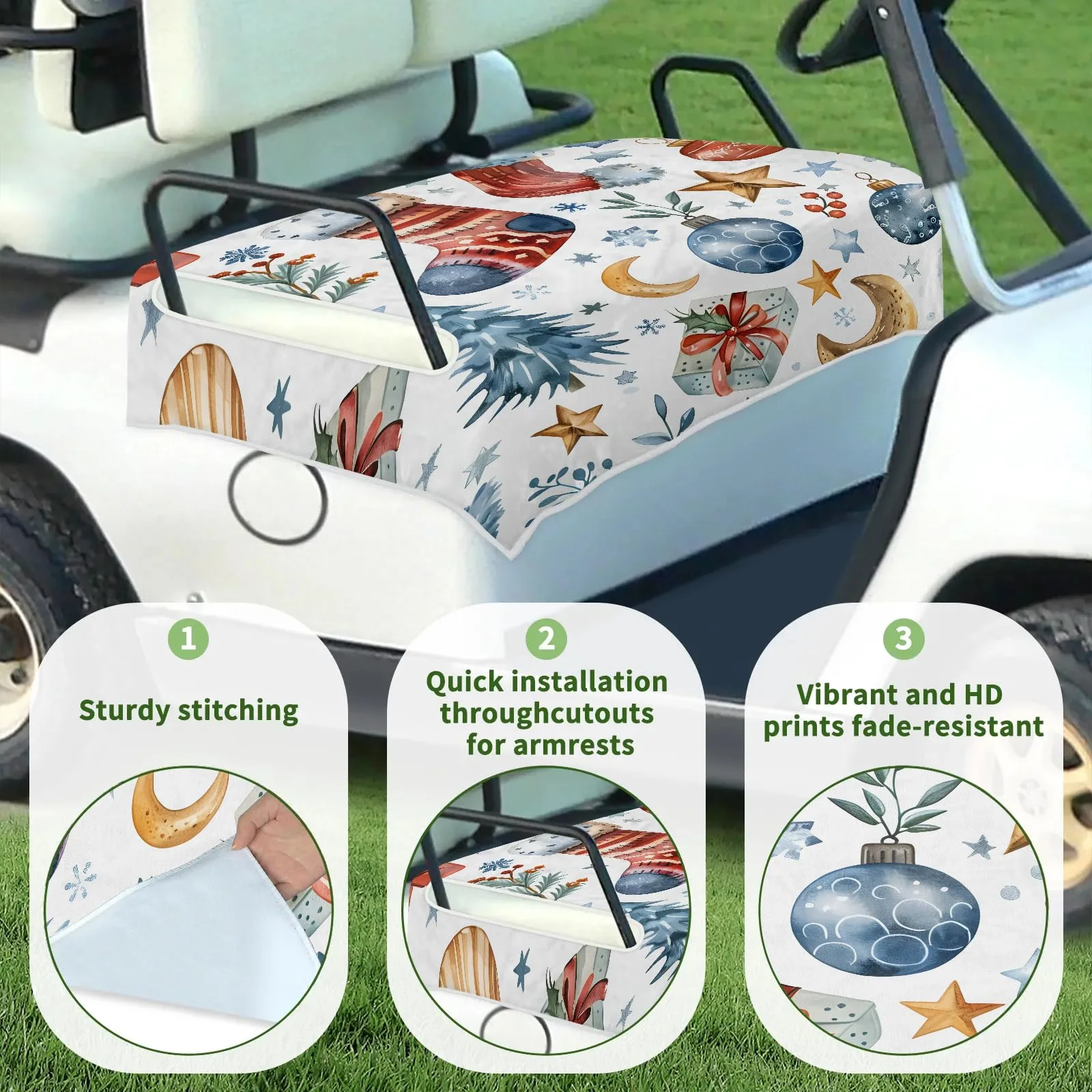 Tiveruda Golf Cart Seat Cover for Double Seats image 3
