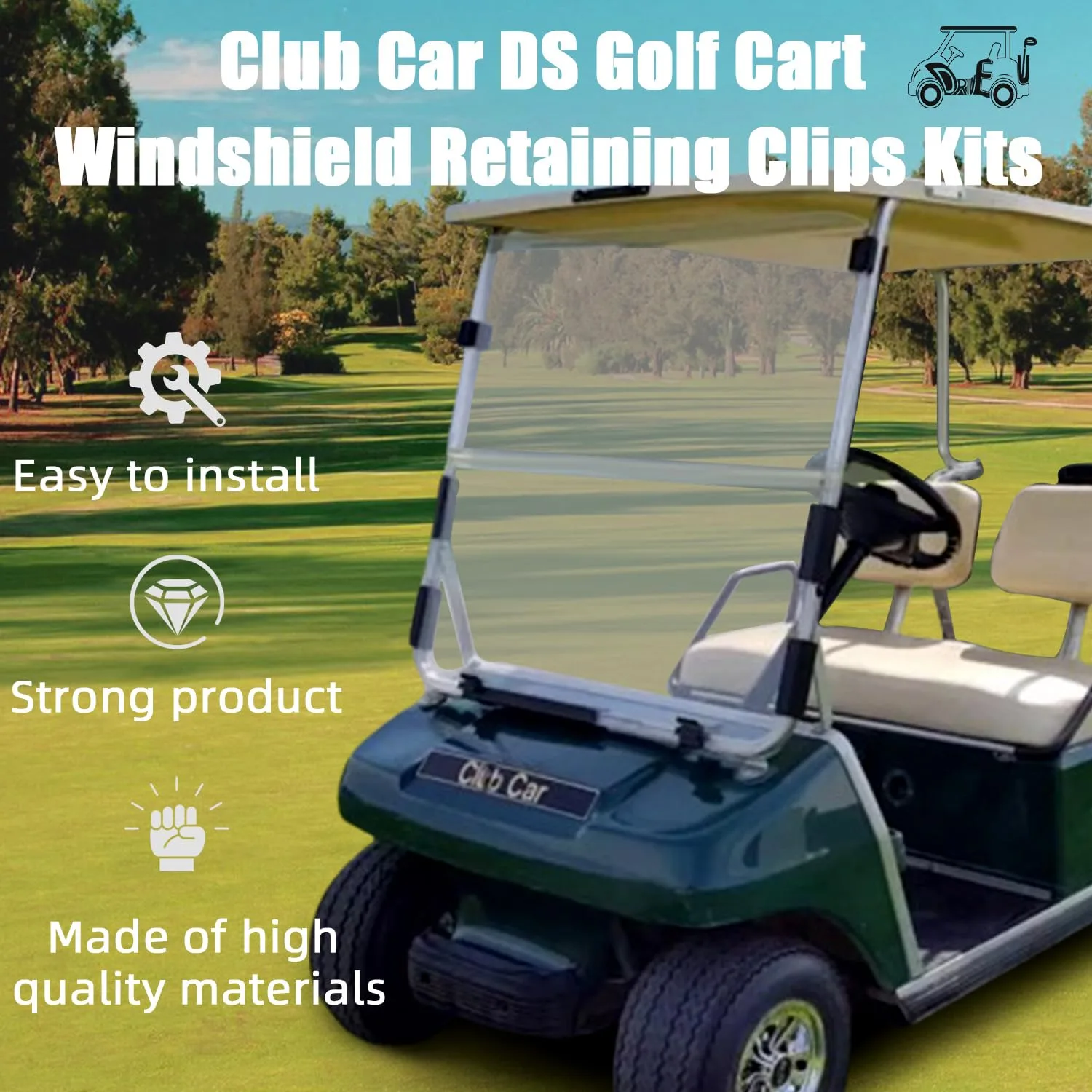 DRIVE UP Club Car DS Windshield Clip Kit DU00040 image 2