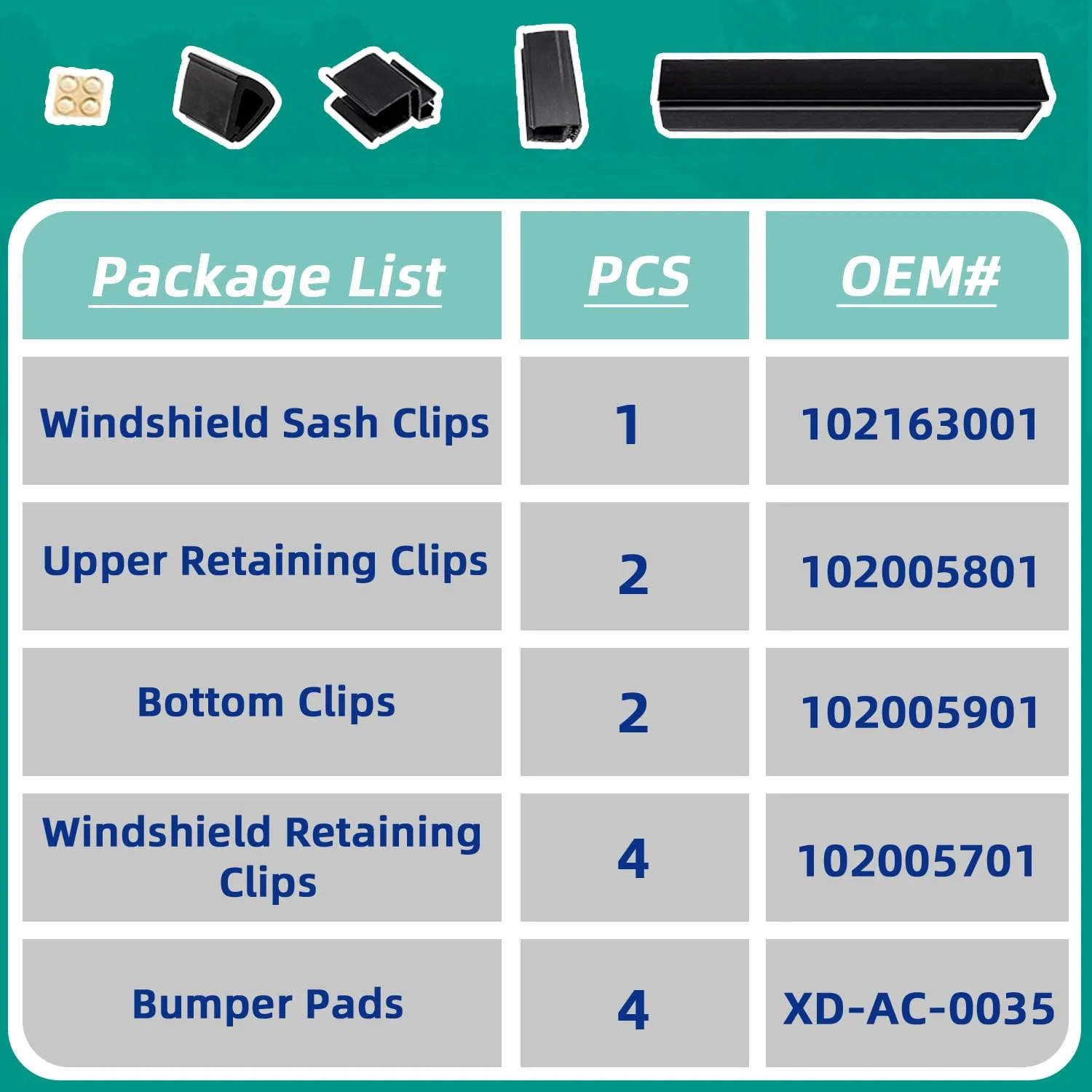DRIVE UP Club Car DS Windshield Clip Kit DU00040 image 4