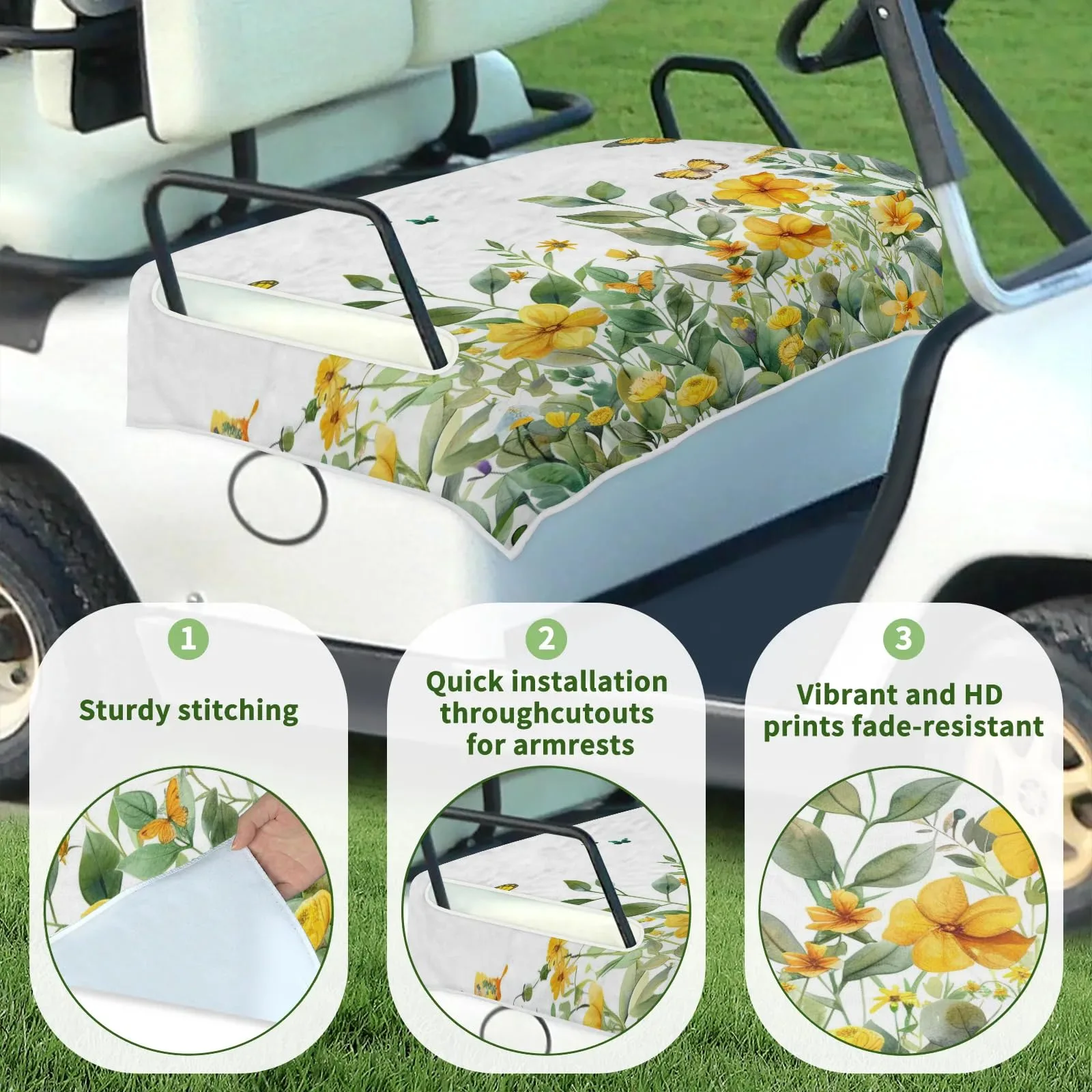 Tiveruda Golf Cart Seat Cover Blanket for Double Seats image 3