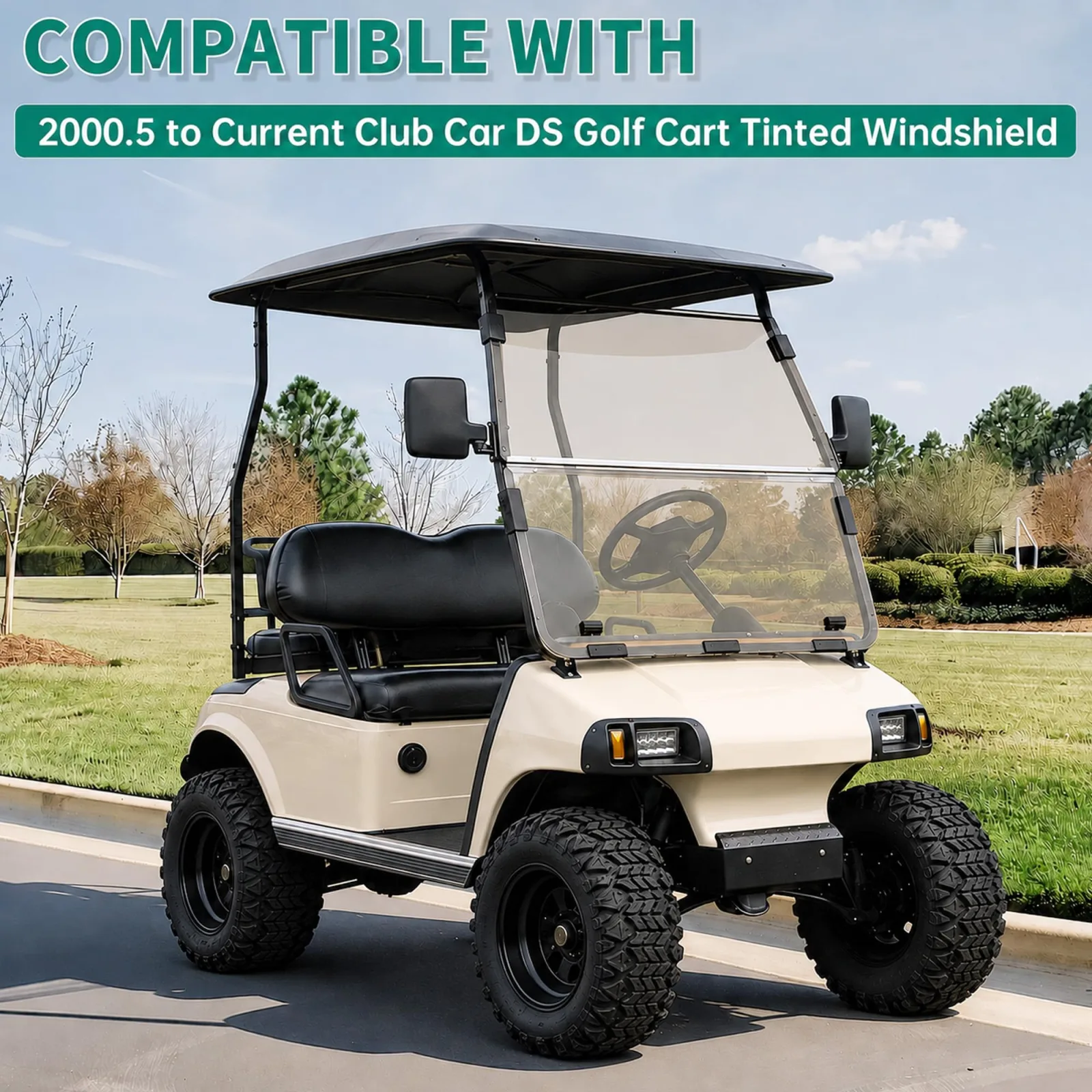 ECOTRIC Tinted Fold-Down Windshield for Club Car DS image 2