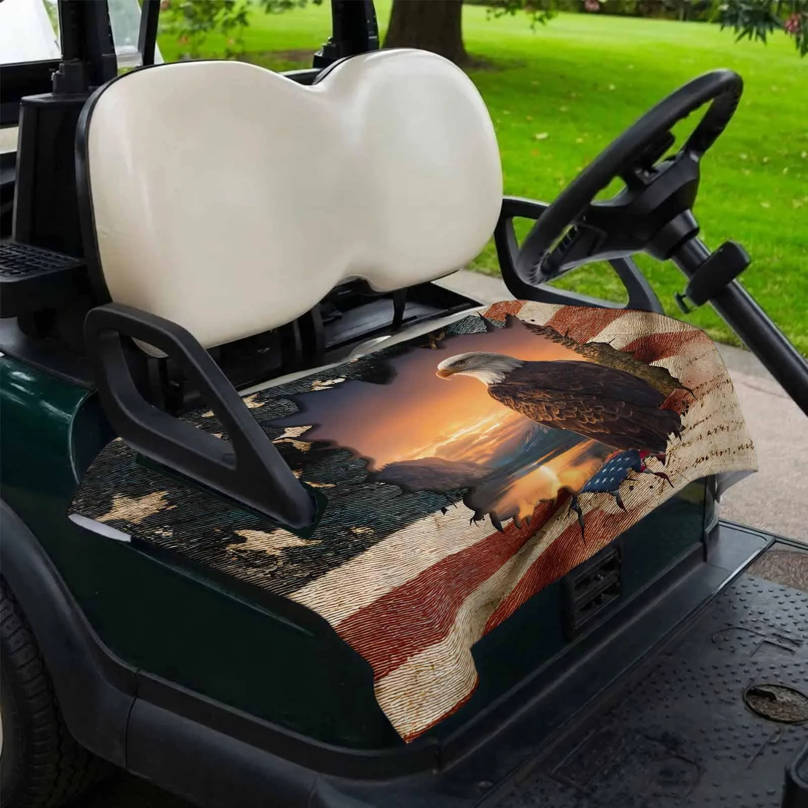 DecorLovee 51 x 31" Golf Cart Seat Cover Towel — American Flag image 2