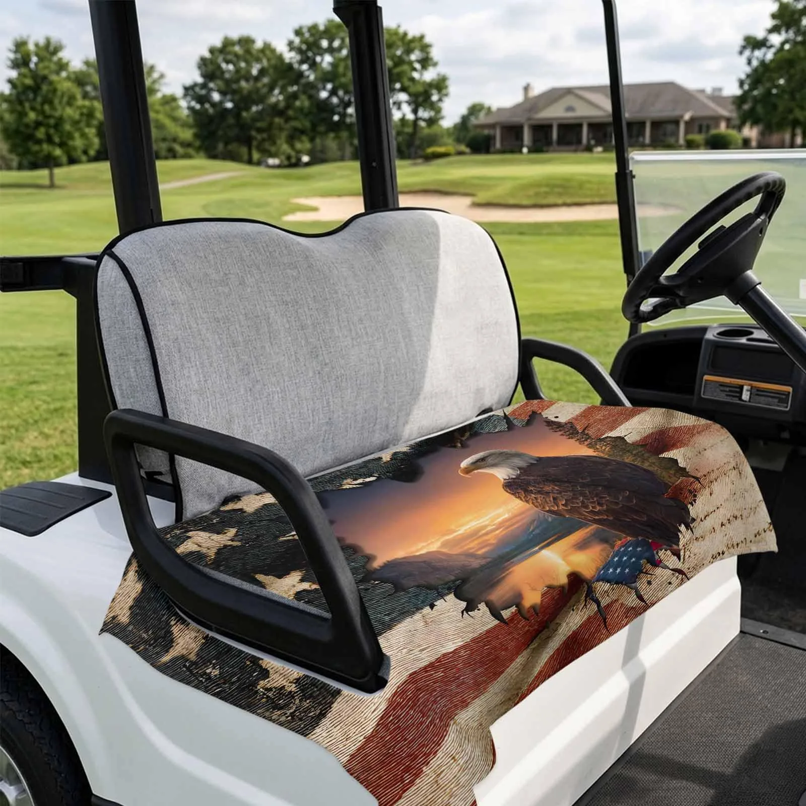 DecorLovee 51 x 31" Golf Cart Seat Cover Towel — American Flag image 4