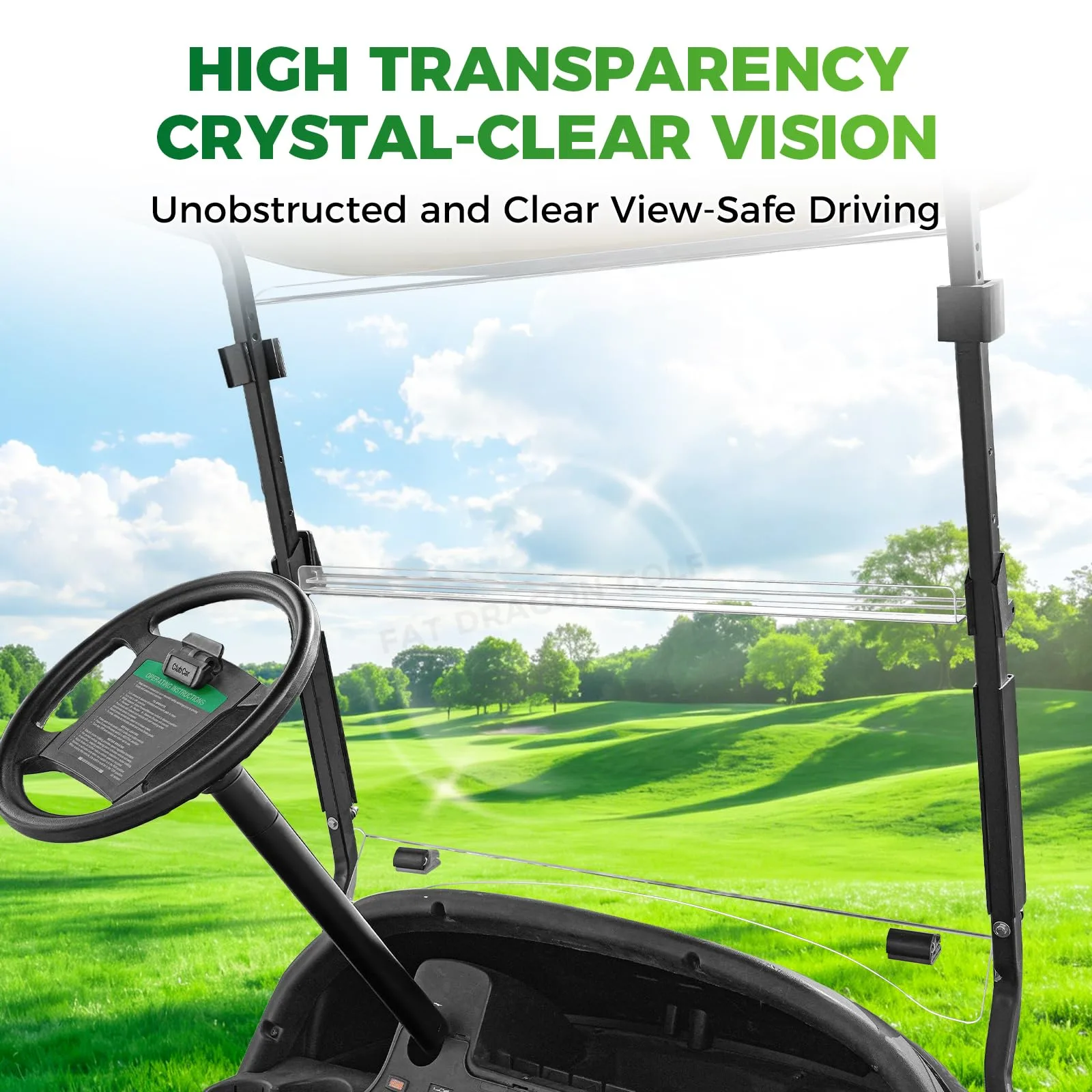 Panglong Foldable Windshield for Club Car Precedent, Tempo & Onward image 3