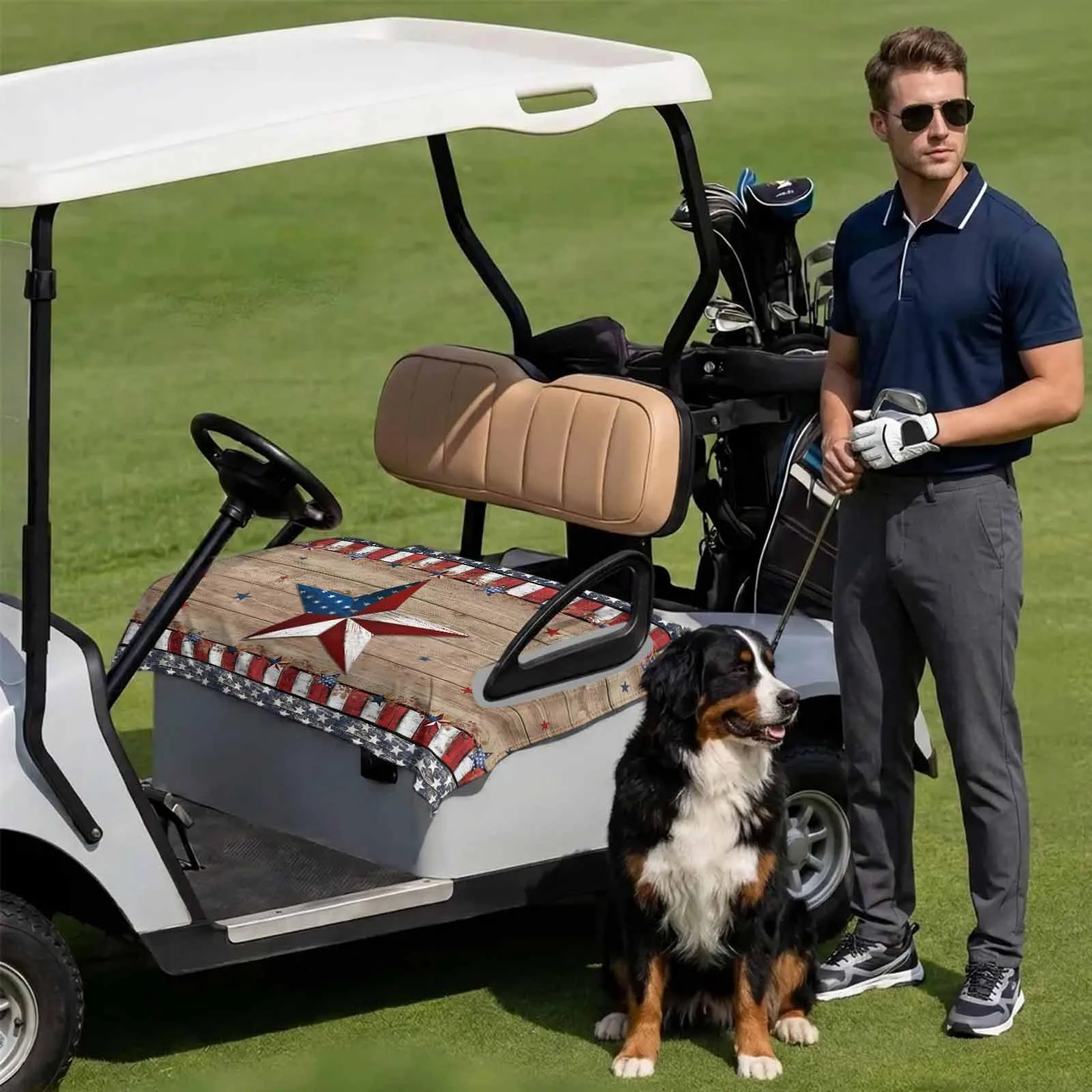 DecorLovee 2-Seater Golf Cart Seat Cover, 51 x 31 Inch image 3
