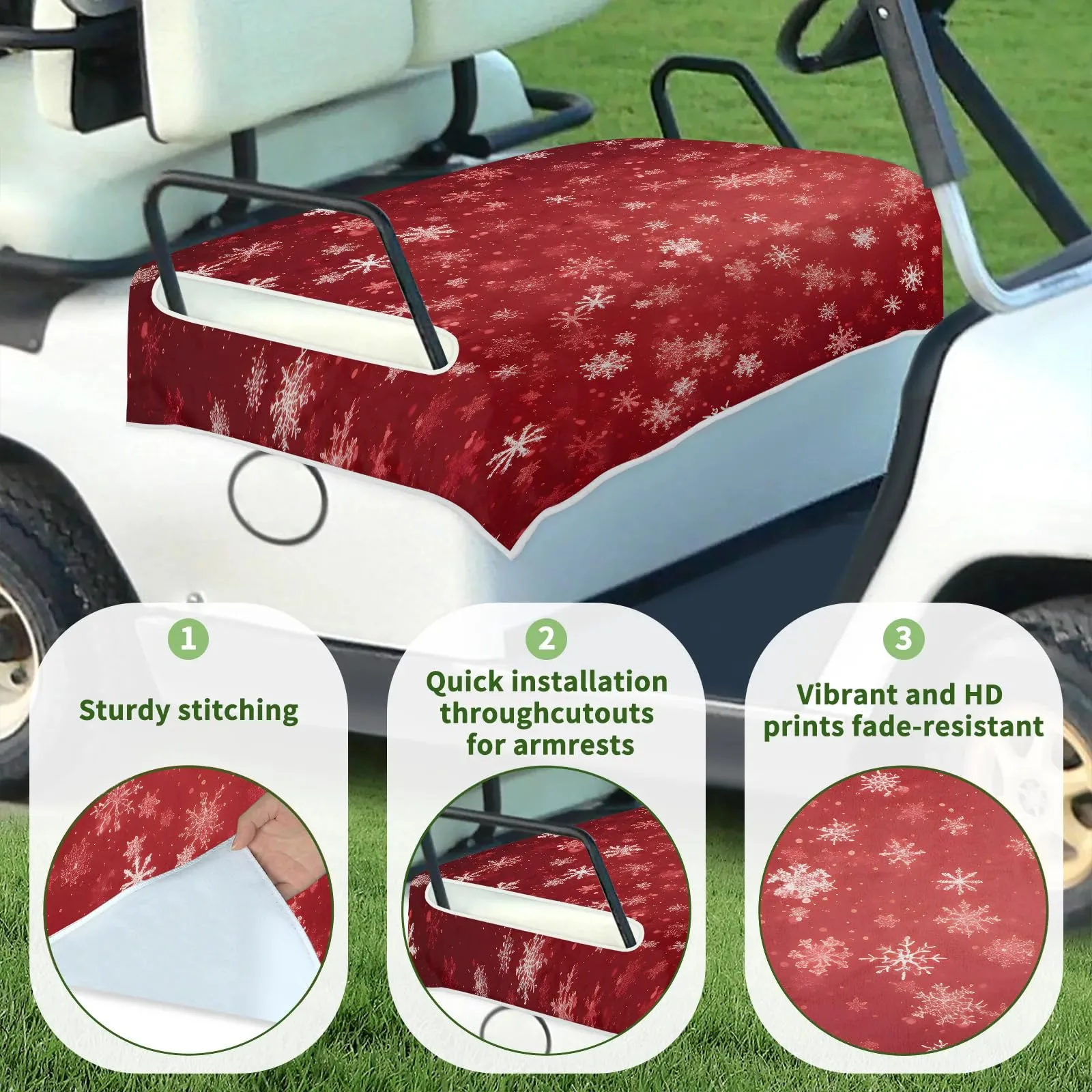 Tiveruda Golf Cart Seat Cover for Double Seats image 3