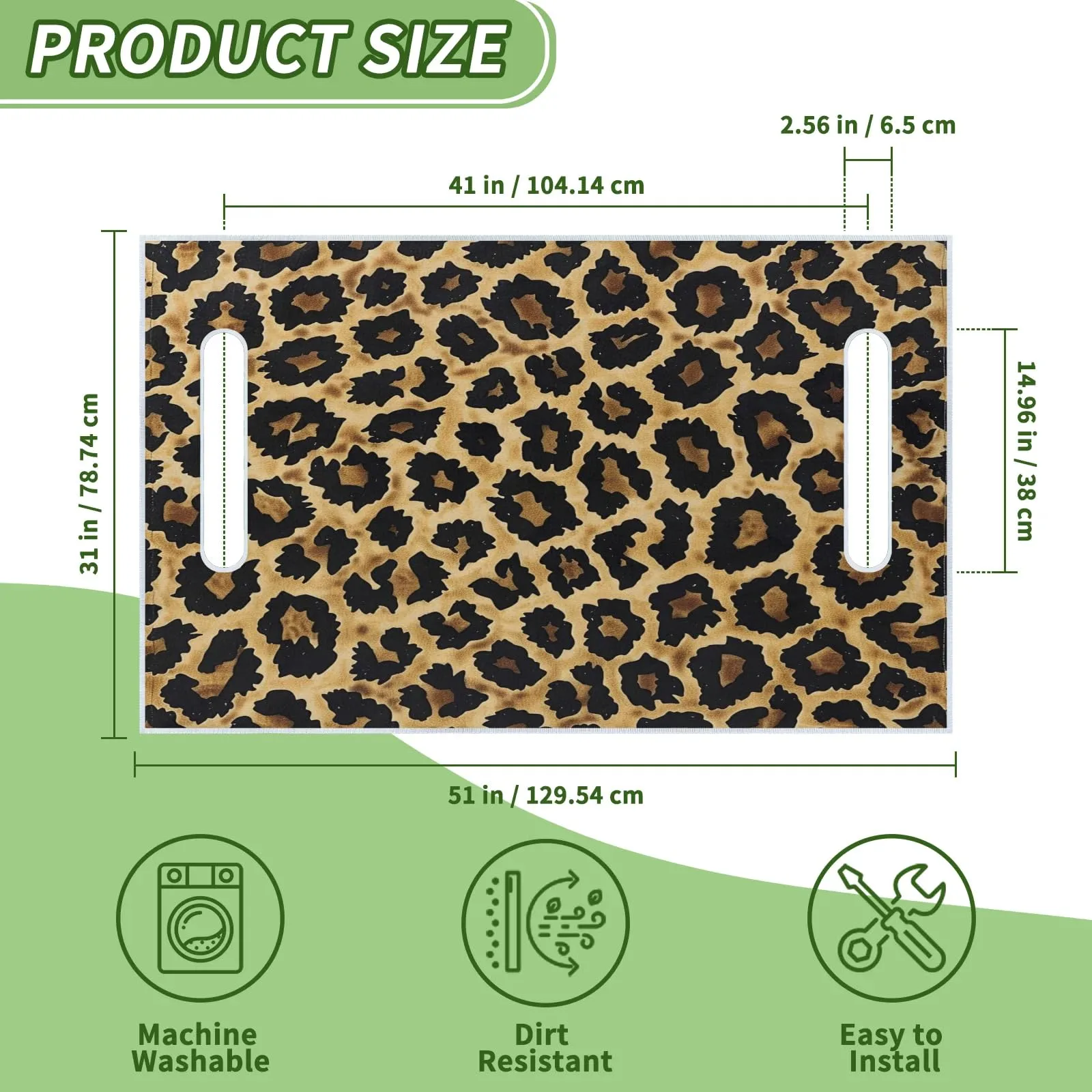 Tiveruda Leopard Print Golf Cart Seat Cover, 51 x 31 in. image 2