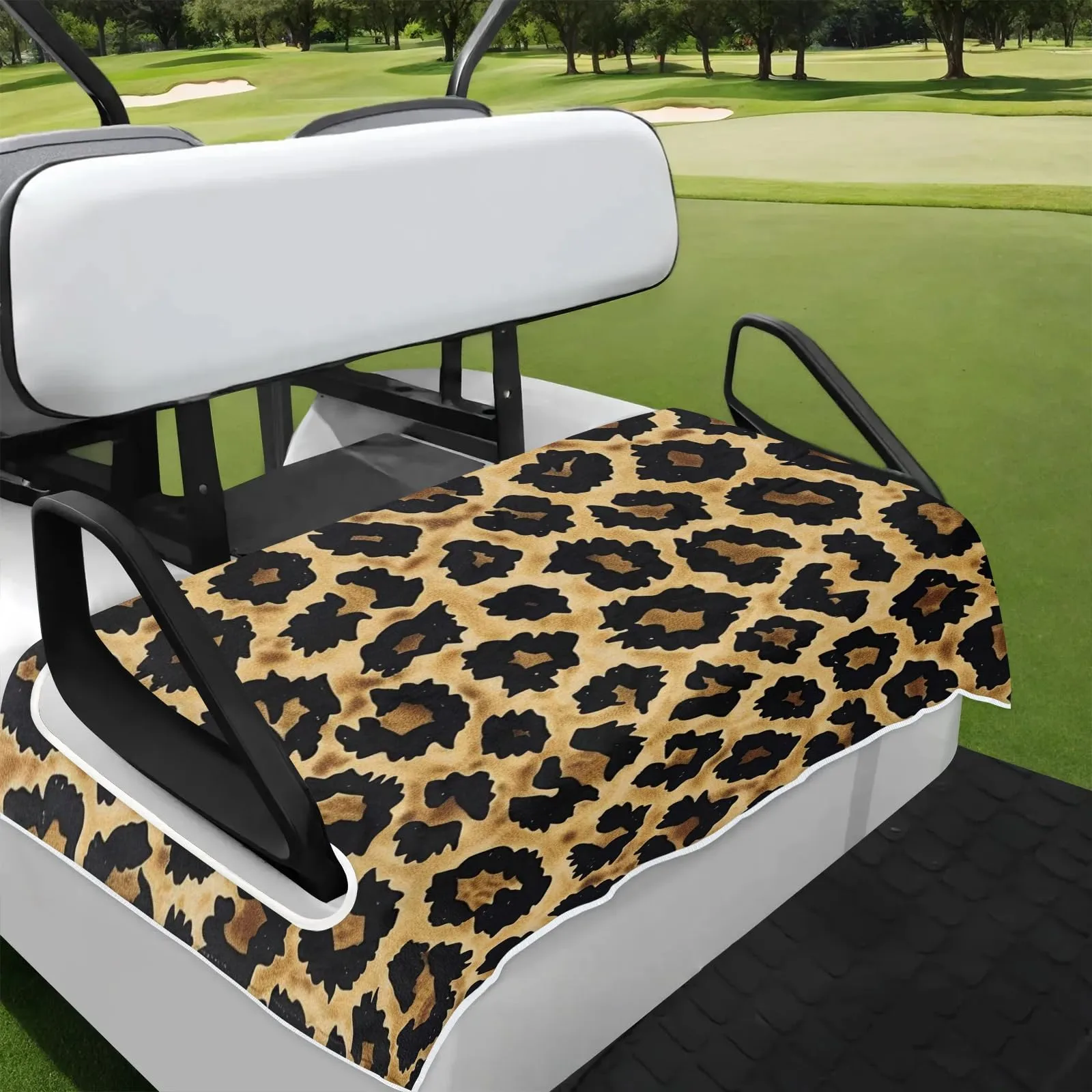 Tiveruda Leopard Print Golf Cart Seat Cover, 51 x 31 in.